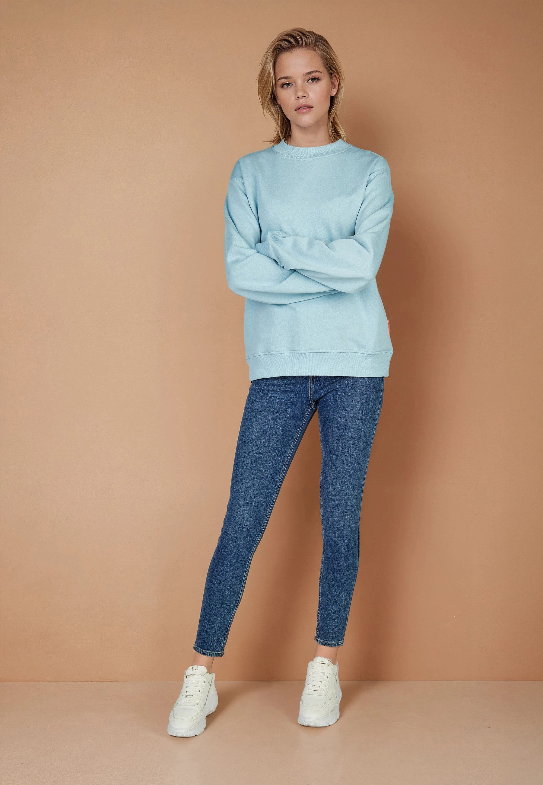 salzhaut Sweatshirt VEBIESTERN Damen Relaxed-Fit salzhaut Pullover – bequemer Fit und nordisch klares Design