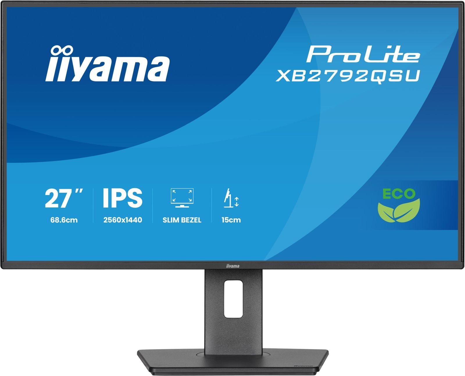 Iiyama Iiyama ProLite XB2792QSU-B1 - LED-Monitor - 68.6 cm (27 Zoll) TFT-Monitor (2560 x 1440 px, Quad HD, 3 ms Reaktionszeit, 120 Hz, IPS, Adaptive-Sync, Lautsprecher, HDCP, Pivot, Höhenverstellbar)