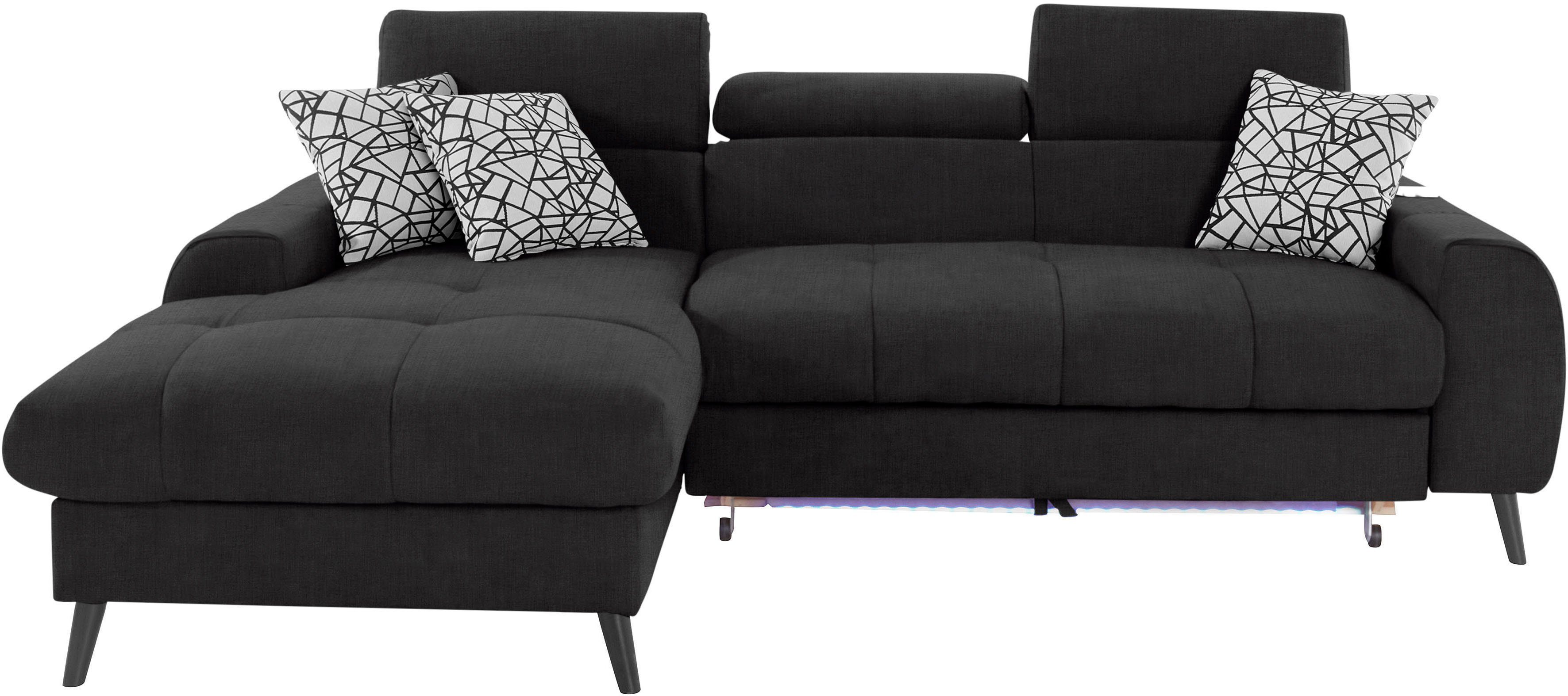 COTTA Ecksofa "Mia L-Form mit 3 Zierkissen", wahlweise mit Bettfunktion, Be günstig online kaufen