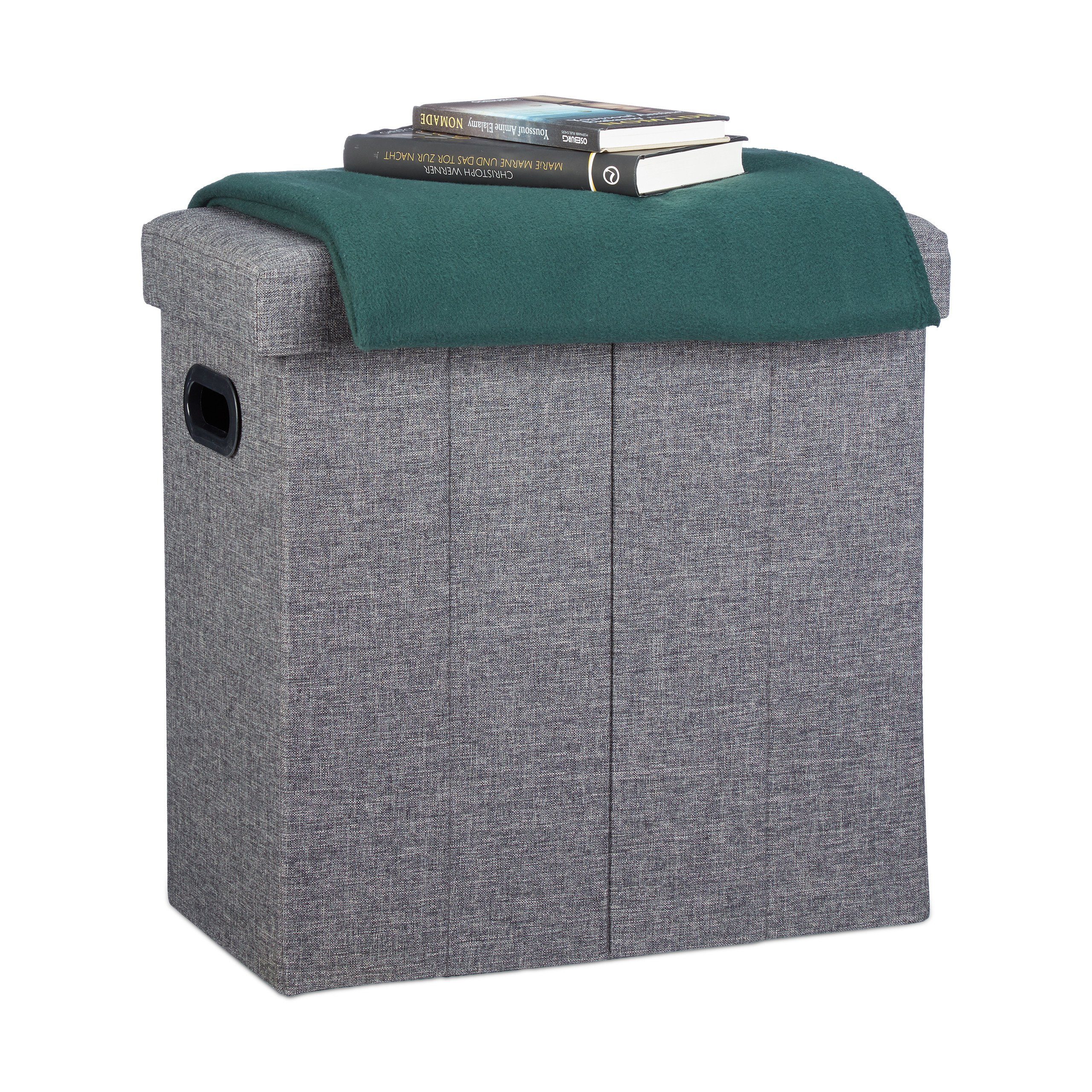 relaxdays Sitzhocker Faltbarer Sitzhocker, Dunkelgrau günstig online kaufen
