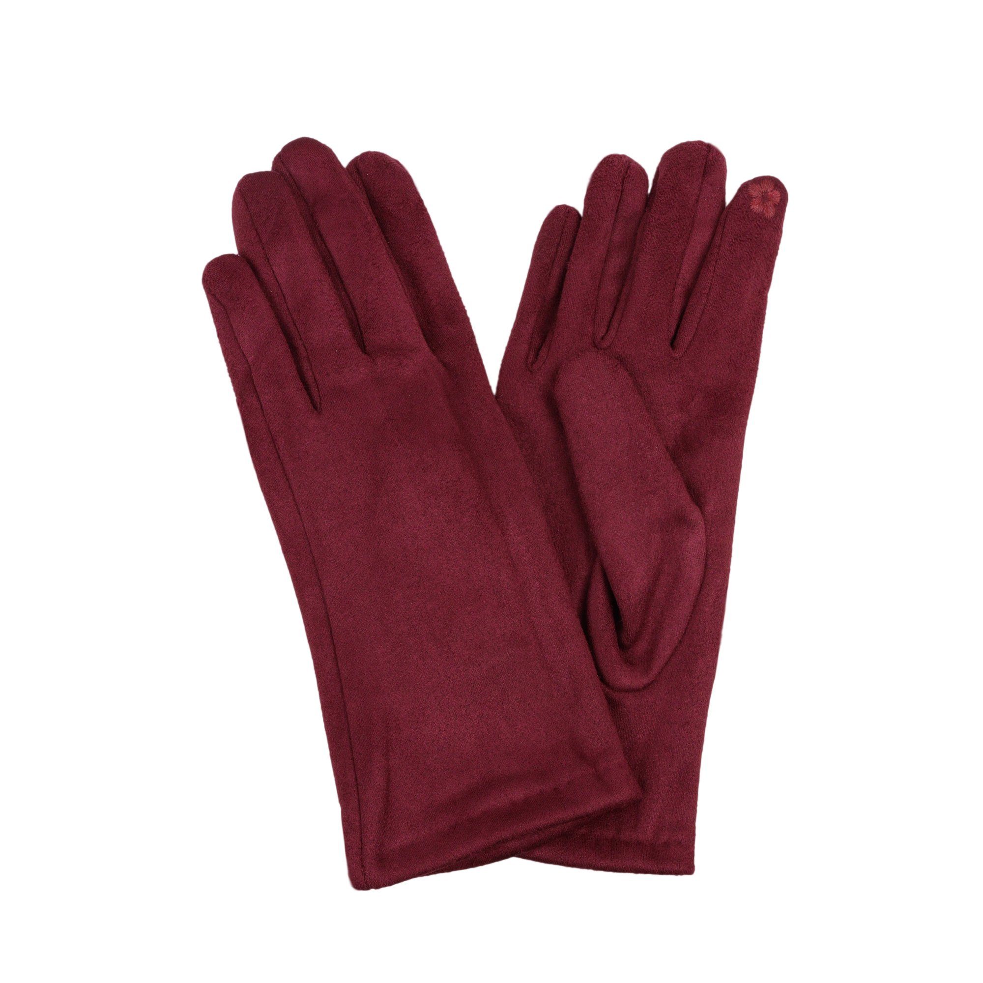 ZEBRO Fleecehandschuhe Handschuh mit dunkelrot Stulpe