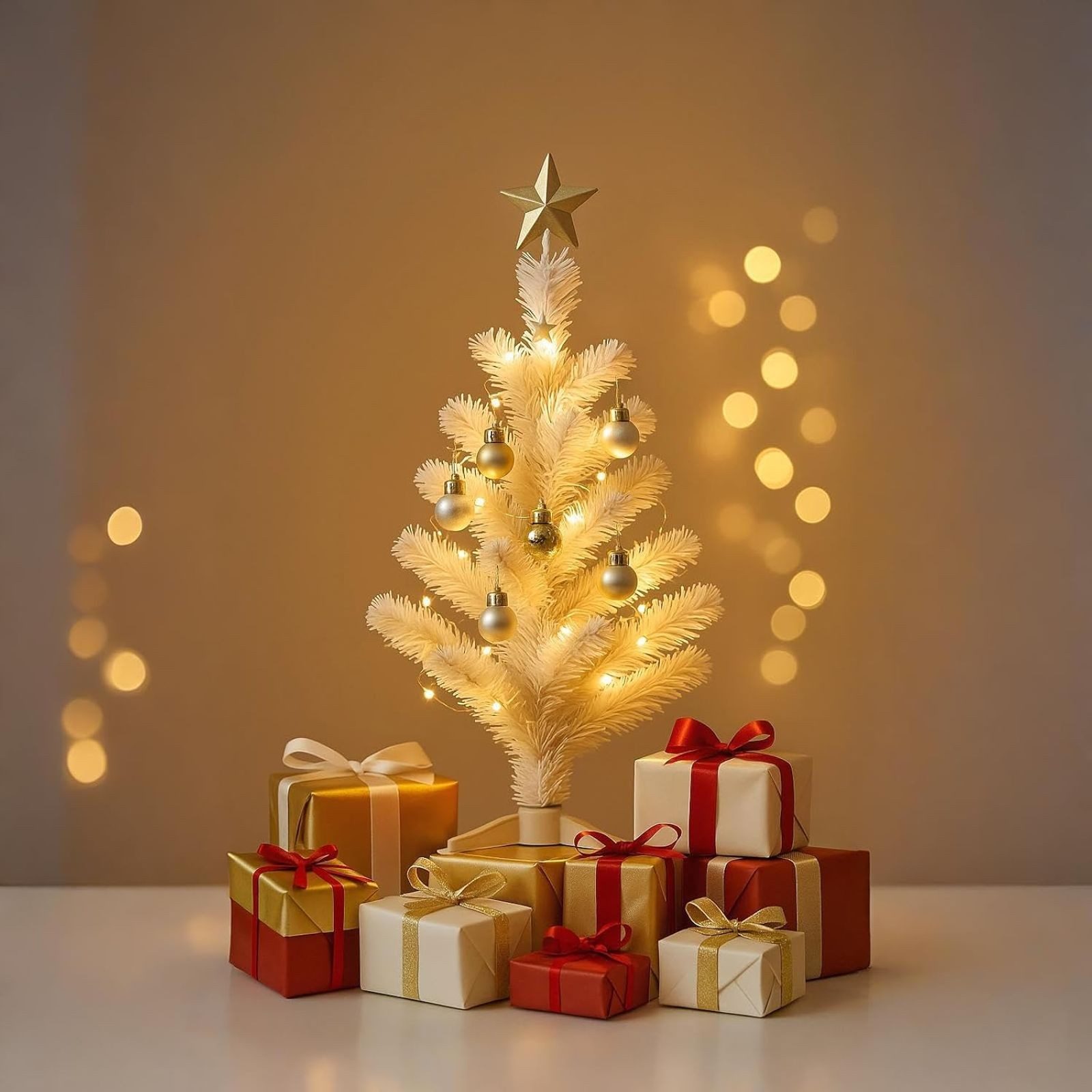 BURI Künstlicher Weihnachtsbaum 36x Künstlicher Weihnachtsbaum Deko Tannenbaum weiß 60cm