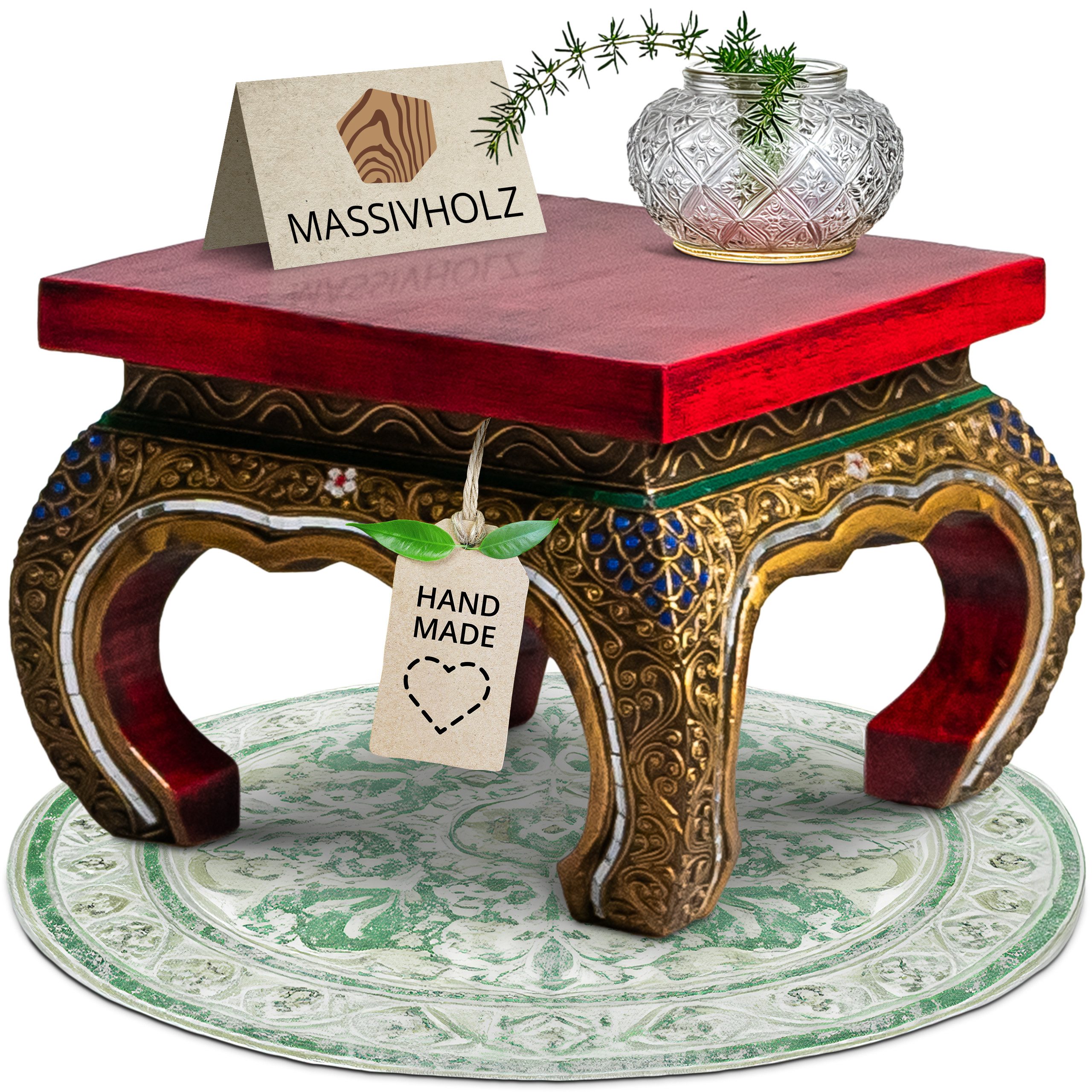 livasia Opiumtisch livasia Opiumtisch mit Glasmosaik, Couchtisch, Handarbeit (24/30/36cm), handgefertigt