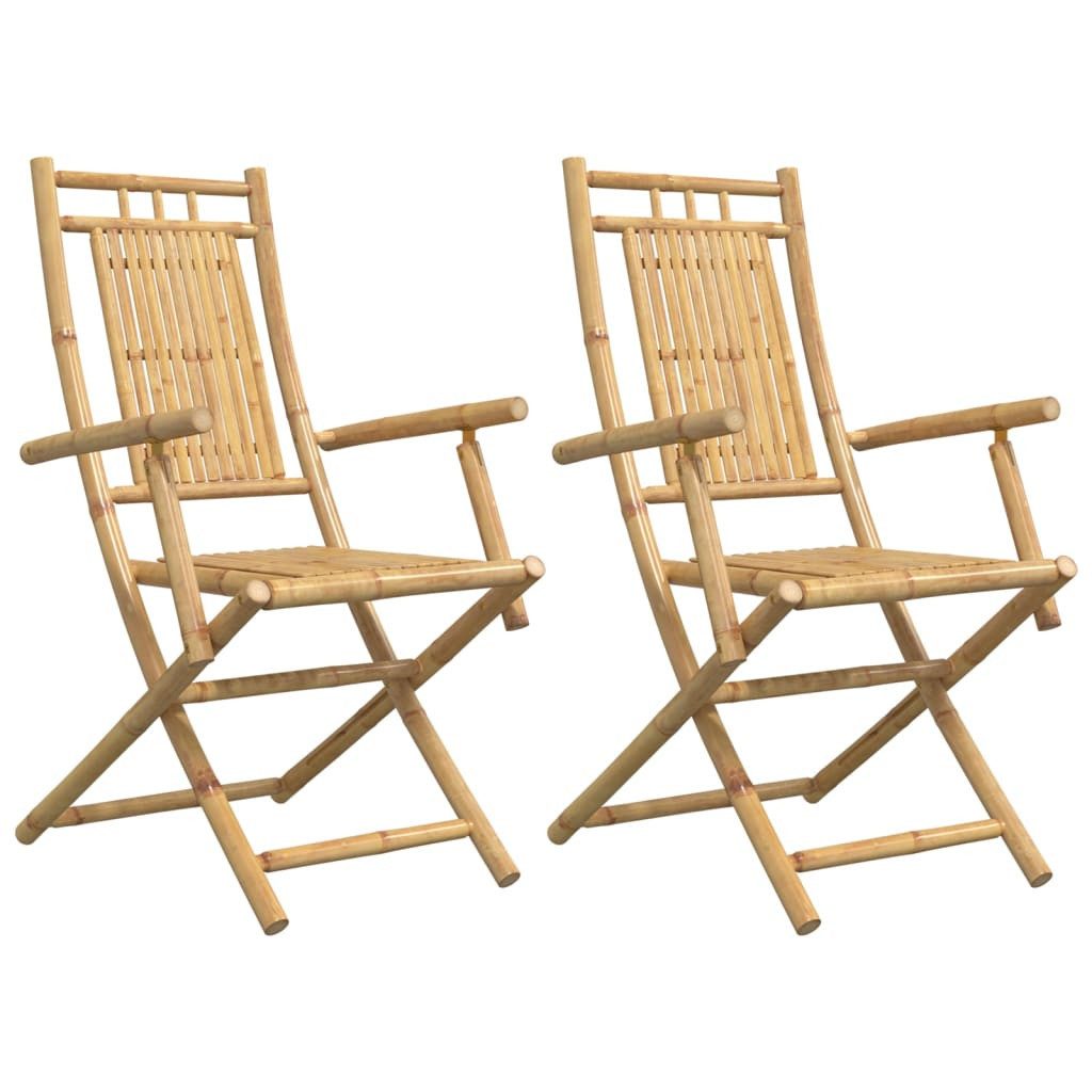 vidaXL Gartenstuhl Klappstühle, 2 Stück, 53 x 66 x 99 cm, Bambus (2 St), Klappstühle, 2 Stück, 53 x 66 x 99 cm, Bambus