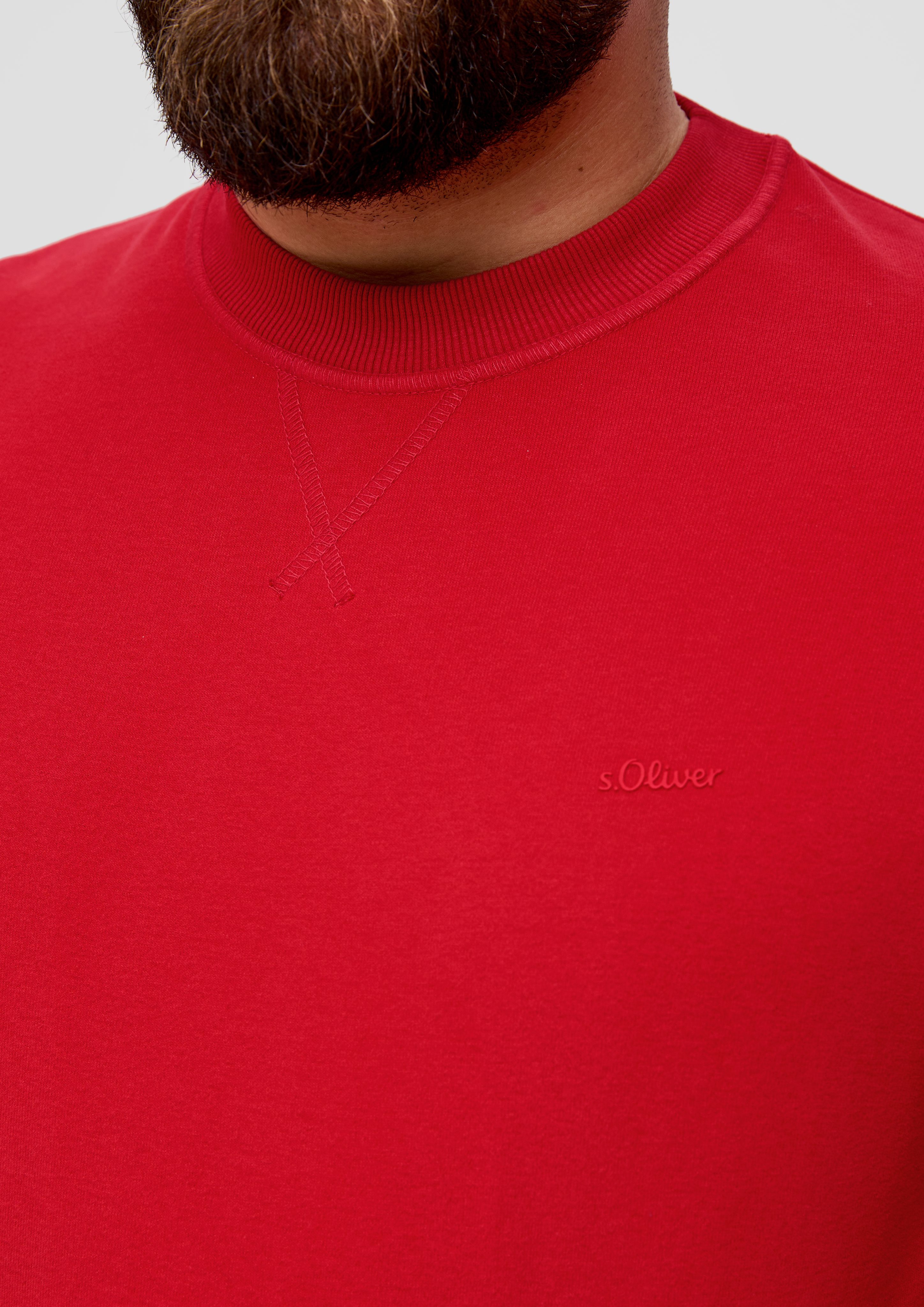 mit Sweatshirt s.Oliver chilirot Logo Sweatshirt Logoprint
