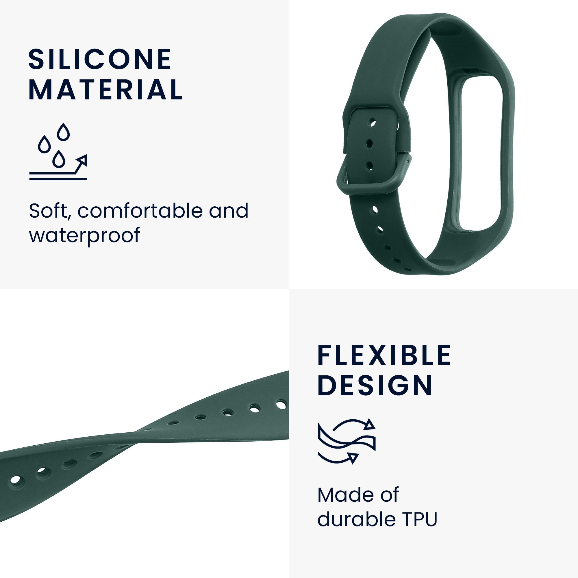 kwmobile Uhrenarmband für Samsung Galaxy Fit 2 Armband Smartwatch, 1-tlg., Ersatzarmband für Fitnesstracker - Wechselarmband Smartwatch