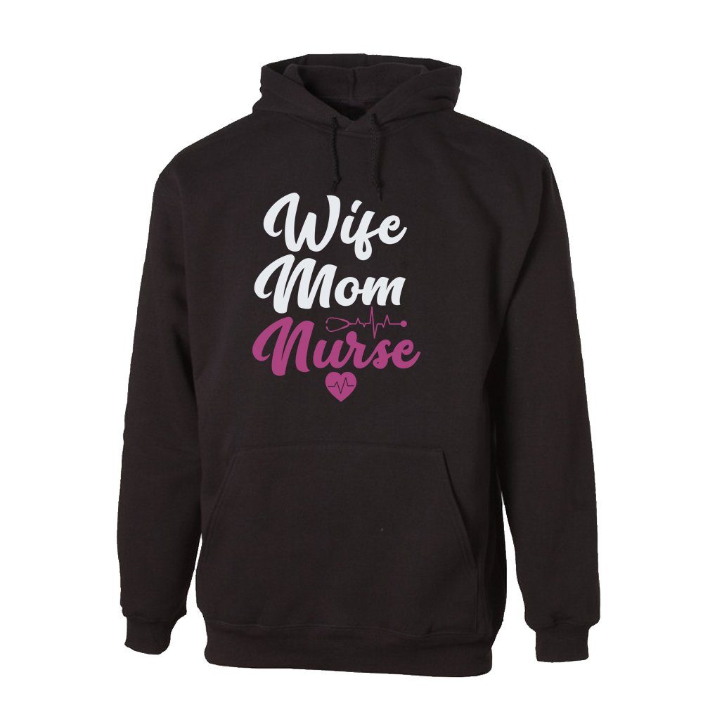 G-graphics Hoodie Wife – Mom – Nurse mit trendigem Frontprint für die, die ihren Job lieben zum Muttertag