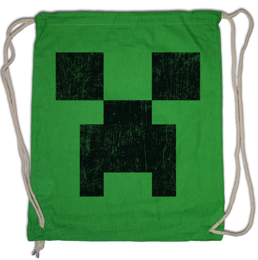 Urban Backwoods Turnbeutel Mine Pixel Creeper Turnbeutel Gamer Games Gaming Craft Nerd Freak Fan (1-tlg), Game Geek Nerd Creeper