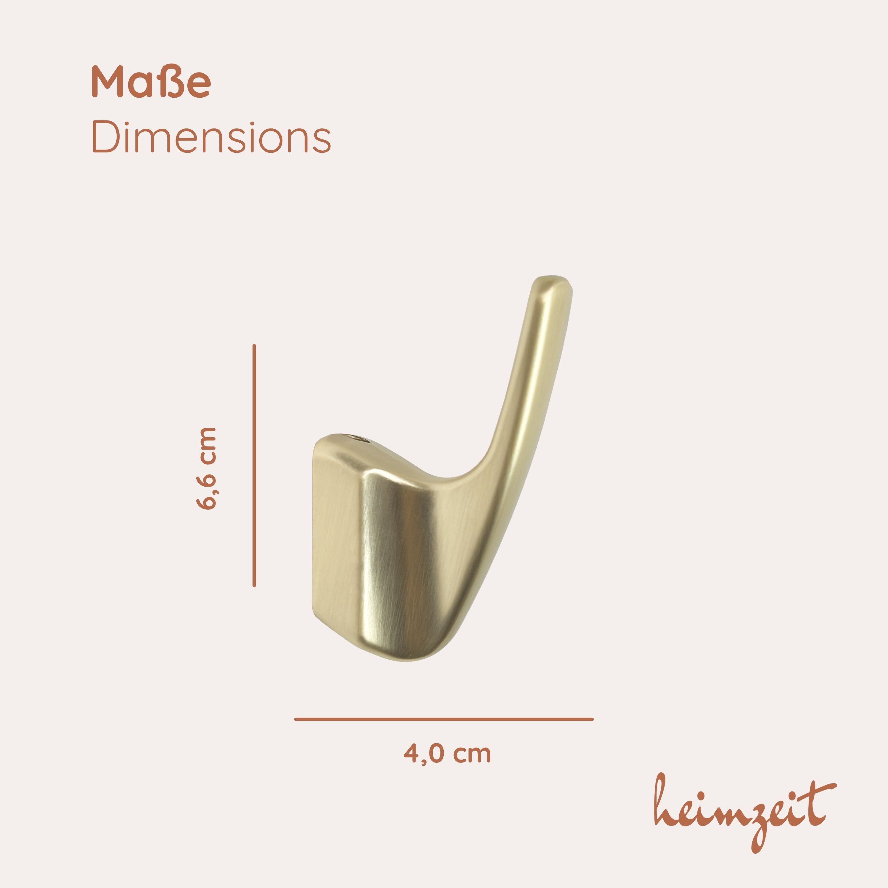 heimzeit Garderobenhaken heimzeit Kleiderhaken Curve - 4 Stück (Set, 4 St), Wandhaken für Garderobe, Jacke, Handtuch, Rucksack und Kleidung