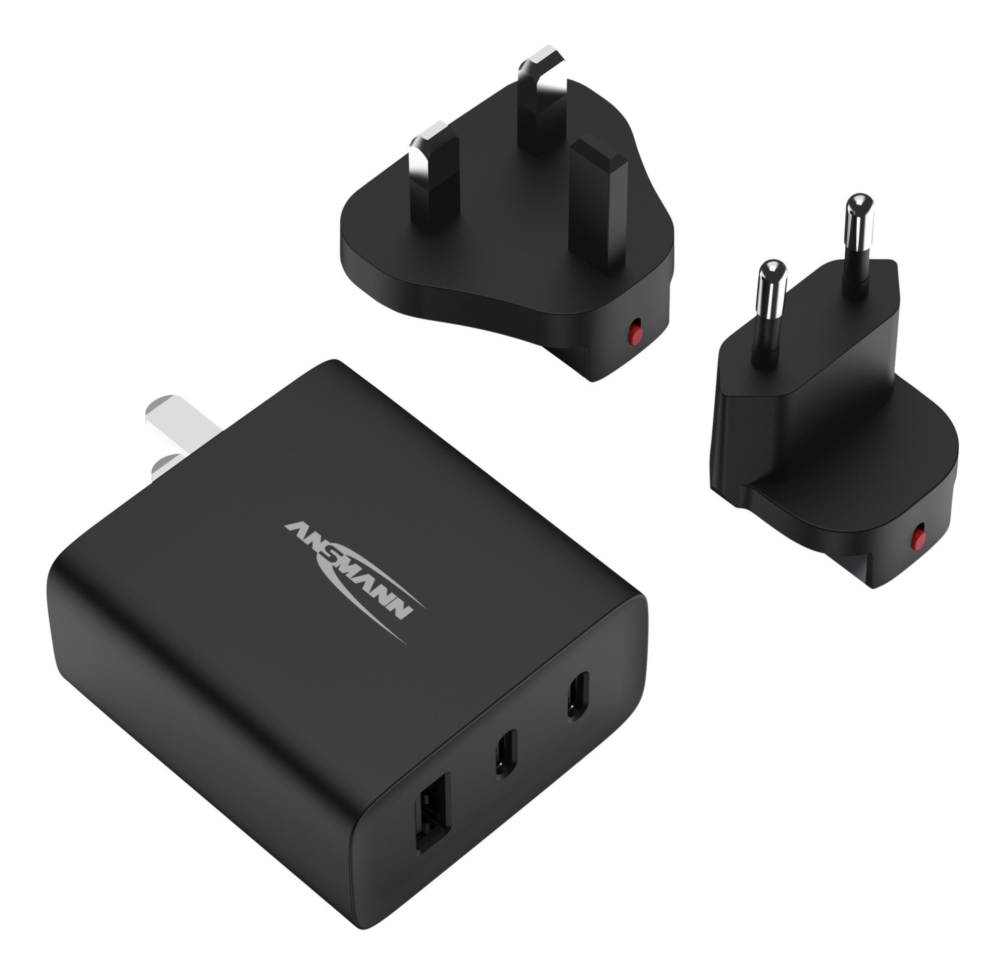 ANSMANN AG Travel Charger 15W – Universal Reiseadapter mit EU/UK/US Steckern USB-Ladegerät