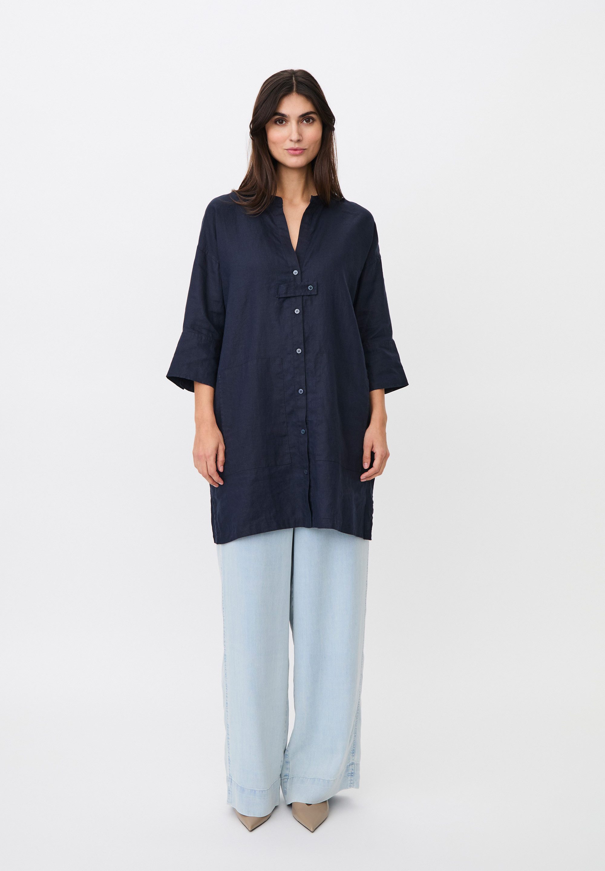 Masai Tunikakleid MaGenoveva Schlitz am Hals und Einschubtaschen