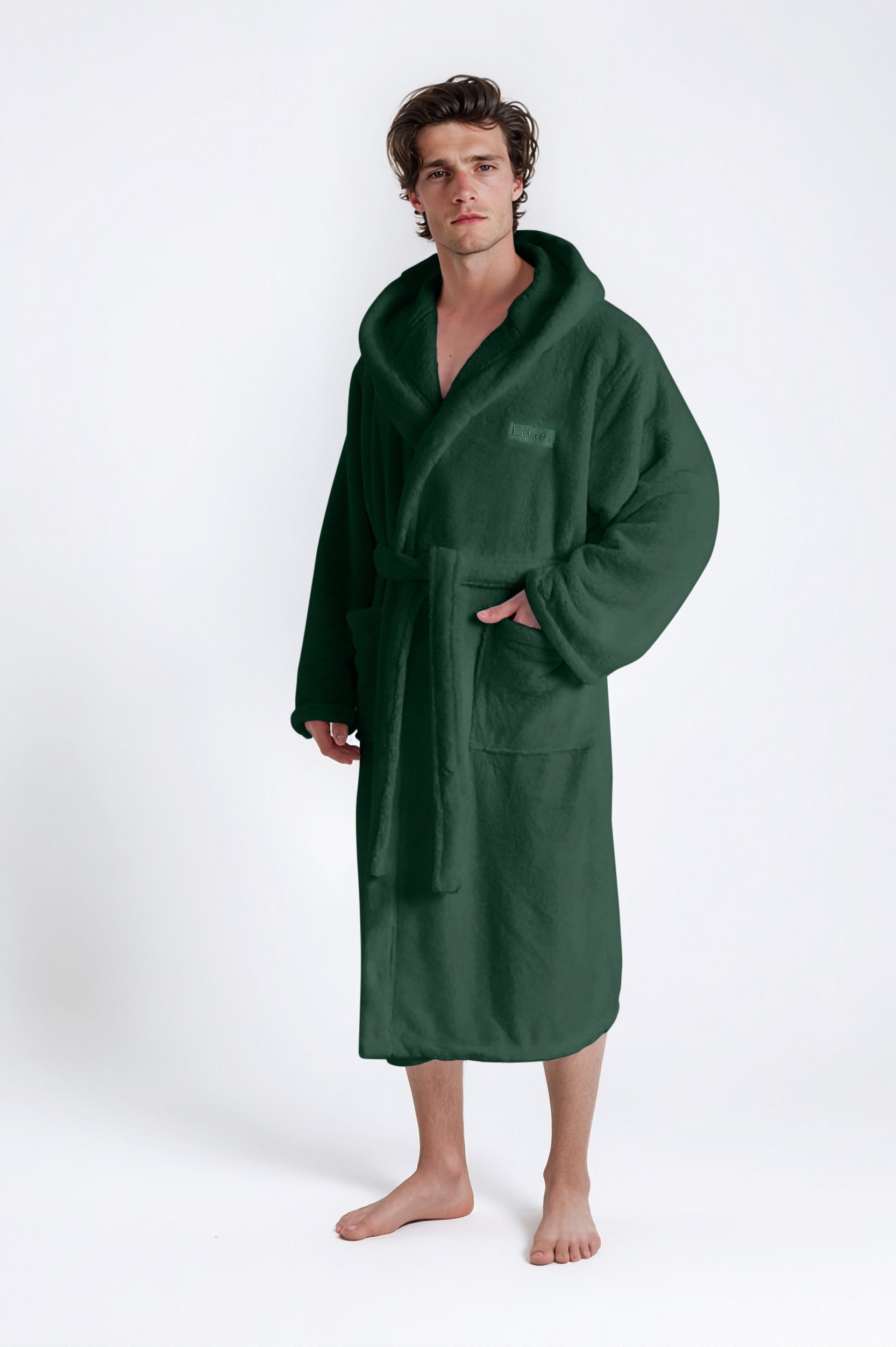 LeGer Home by Lena Gercke Unisex-Bademantel Lovina, ideal für Sauna & Spa, Hotelbademantel, Morgenmantel, Langform, Microfaser, Kapuze, Gürtel, kuschelig weiche – Bild 5 von 5