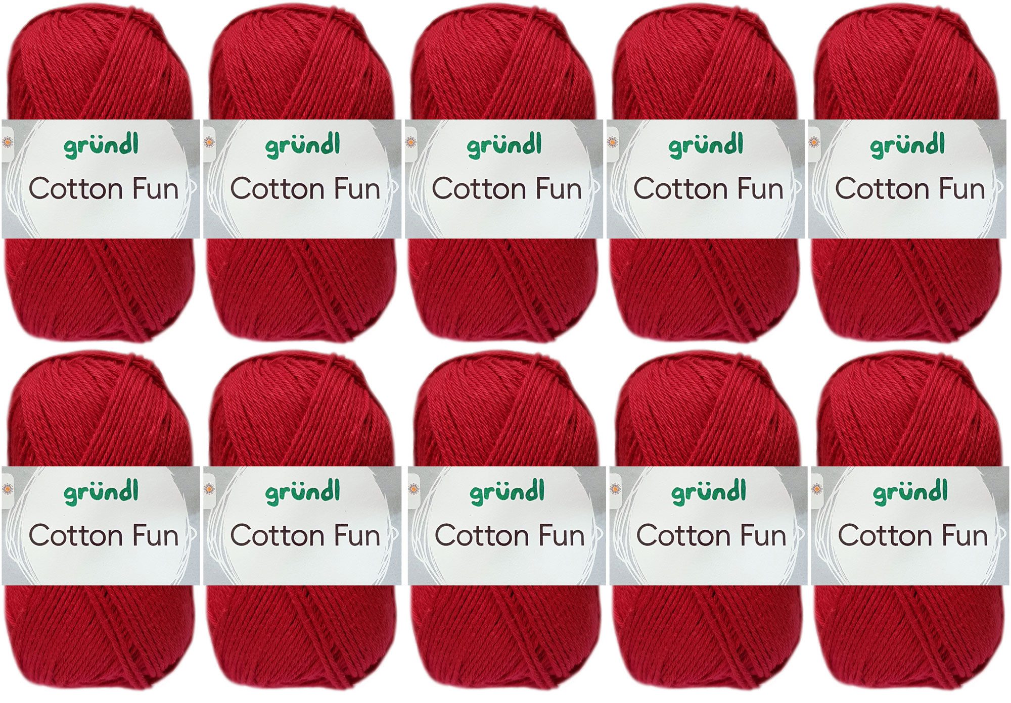 Gründl 10x50 Gramm Gründl Cotton Fun (von einer Farbe) Farbauswahl Häkelwolle