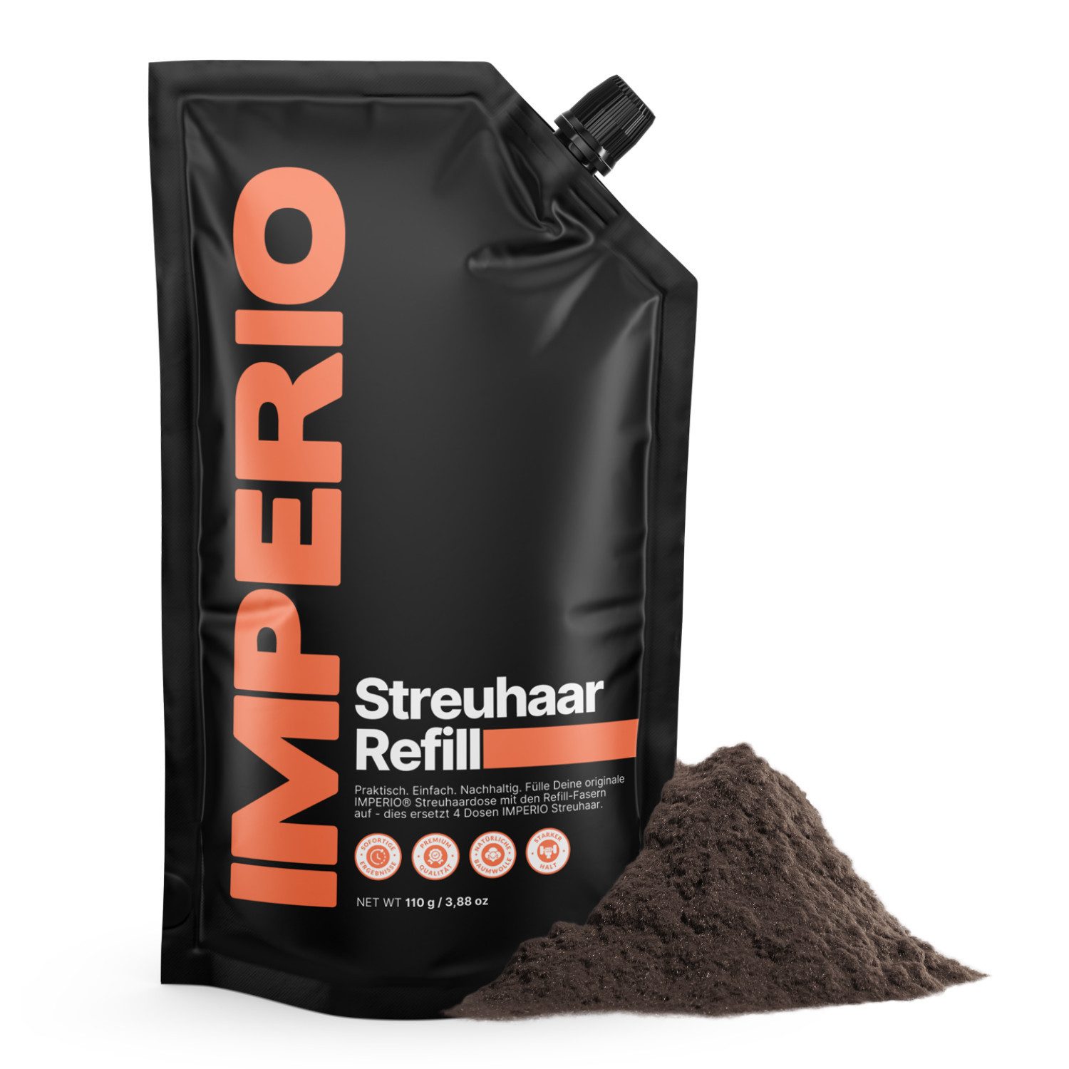 IMPERIO Haarpuder Streuhaar Refill Pack - Nachfüllpack mit Original Streuhaarfasern 110g