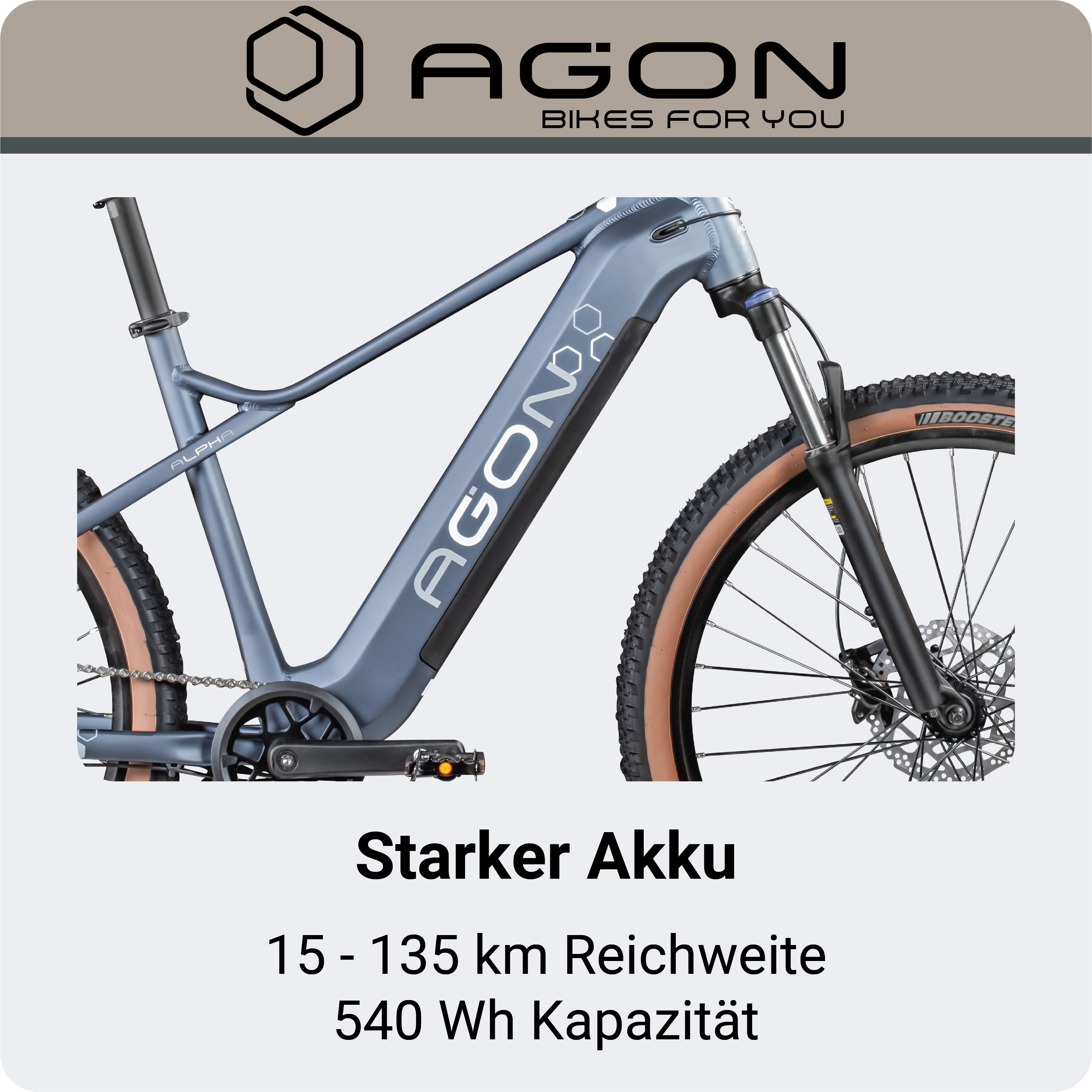 AGON E-Bike Mountainbike Alpha, 10 Gang Deore SGS T6000 Schaltwerk, Kettenschaltung, Heckmotor, 540 Wh, Pedelec, Elektrofahrrad für Damen u. Herren, MTB