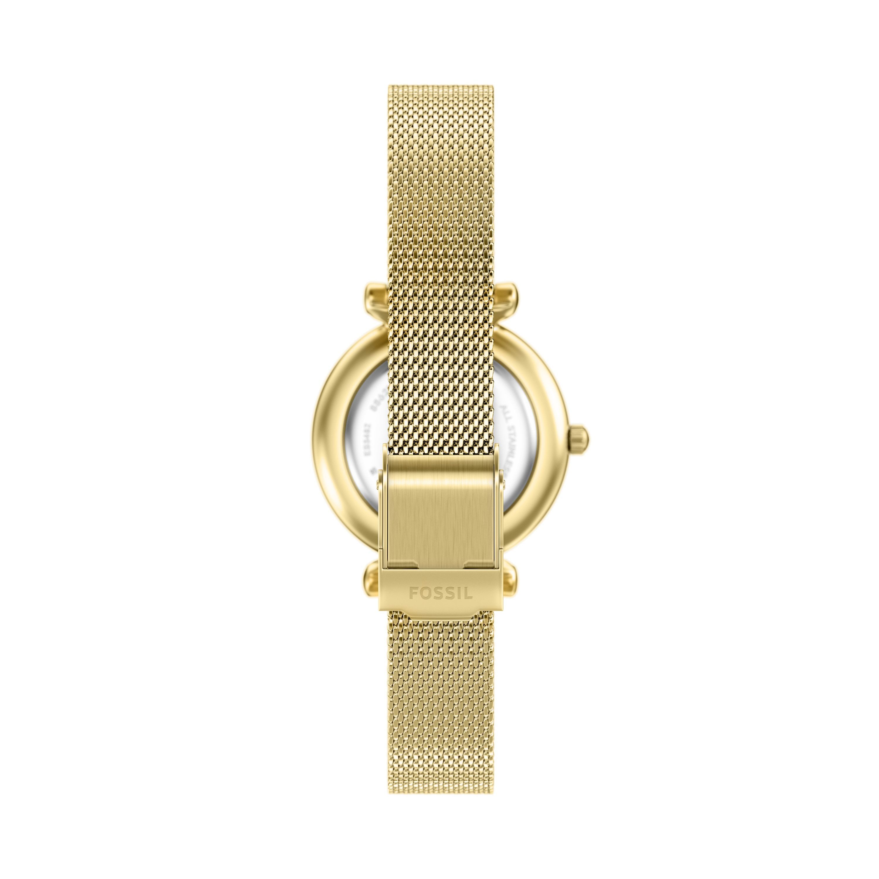 Fossil Quarzuhr Carlie ES5462, Armbanduhr, Damenuhr, Edelstahlarmband, analog