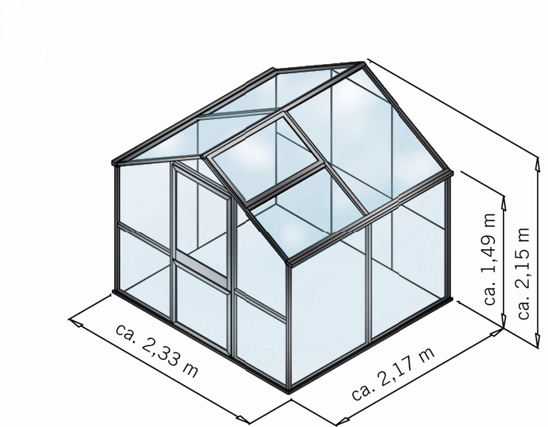 KGT Gewächshaus Rose II, BxTxH: 233 x 2...