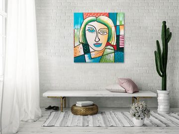 KUNSTLOFT Gemälde Des Künstlers Muse 80x80 cm, Leinwandbild 100% HANDGEMALT Wandbild Wohnzimmer