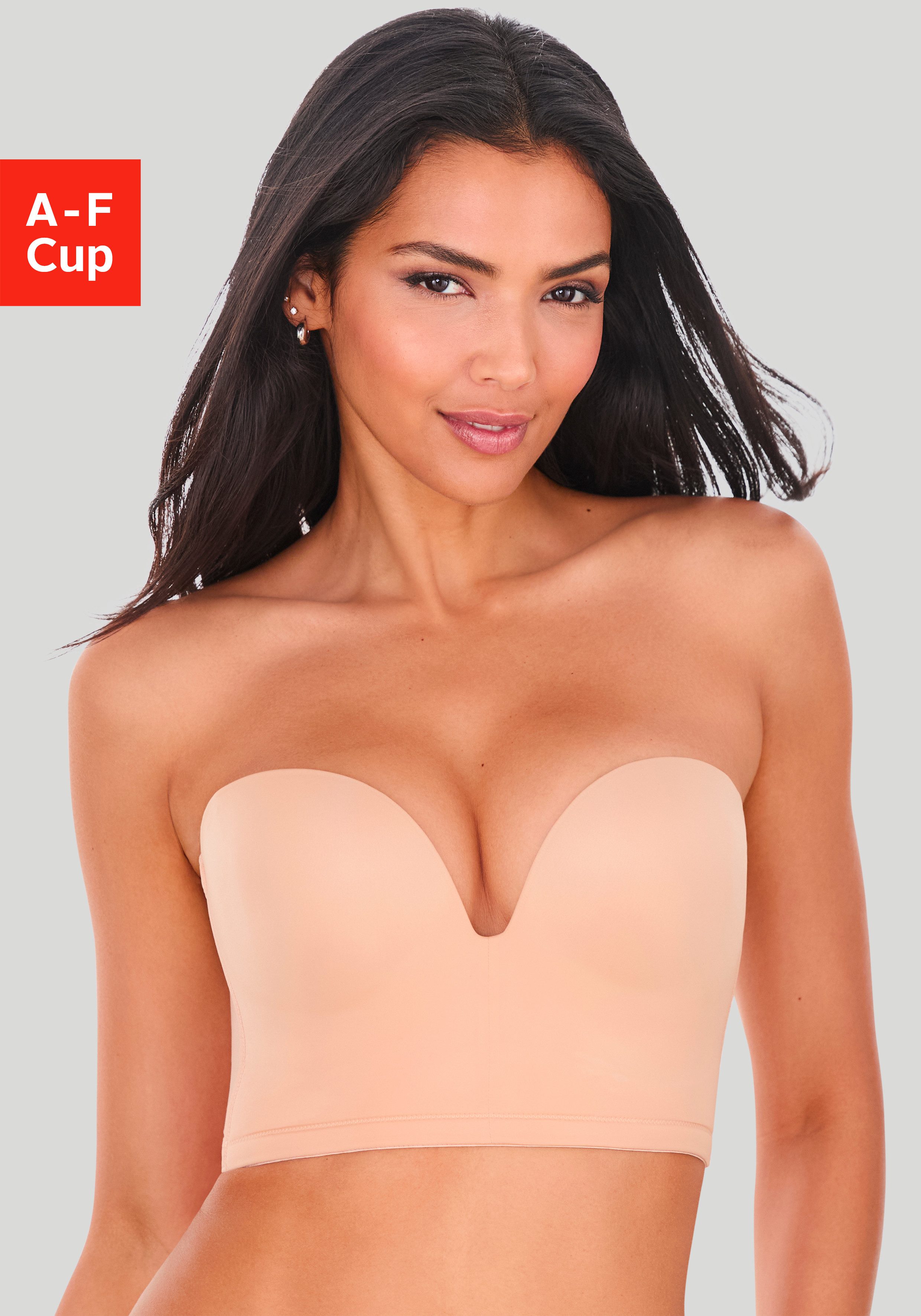 LASCANA Corsage, Push-up-BH, BH ohne Träger, Trägerloser BH, Multiway-BH mit Push-up-Kissen & Stützfunktion, große Größen, Sommer