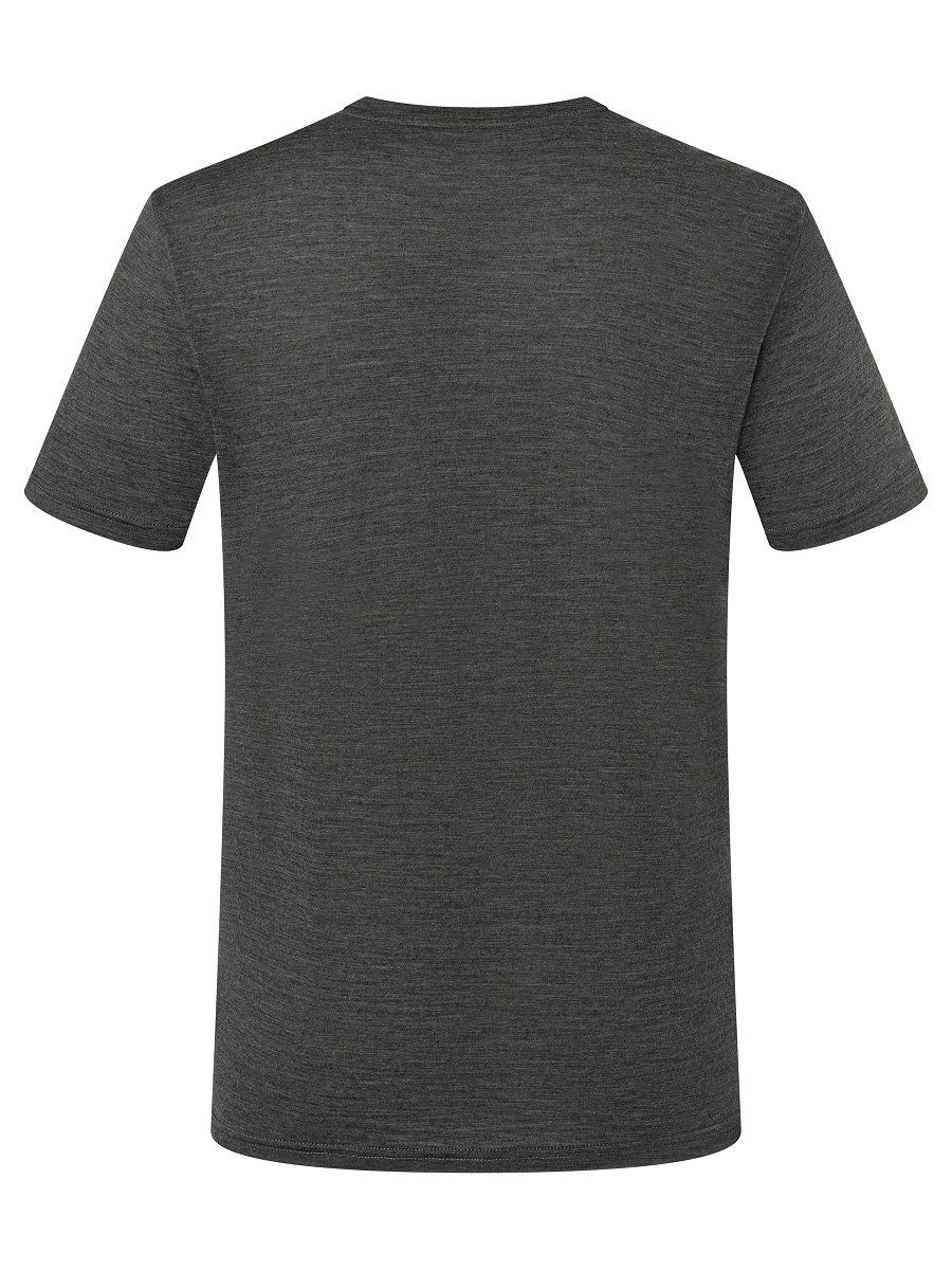 T-Shirt Melange/Feather Print, funktioneller Grey Merino-Materialmix Merino M Pirate TEE T-Shirt SUPER.NATURAL Grey HIKING cooler