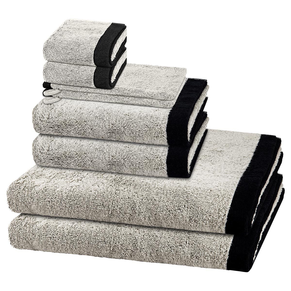 Cawö Handtuch Set Lifestyle Splash, Walkfrottee (Spar-Set, 8-St), 2 X Wasch- 2 X Gäste- 2 X Dusch- 2 X Handtuch im Set - Baumwolle