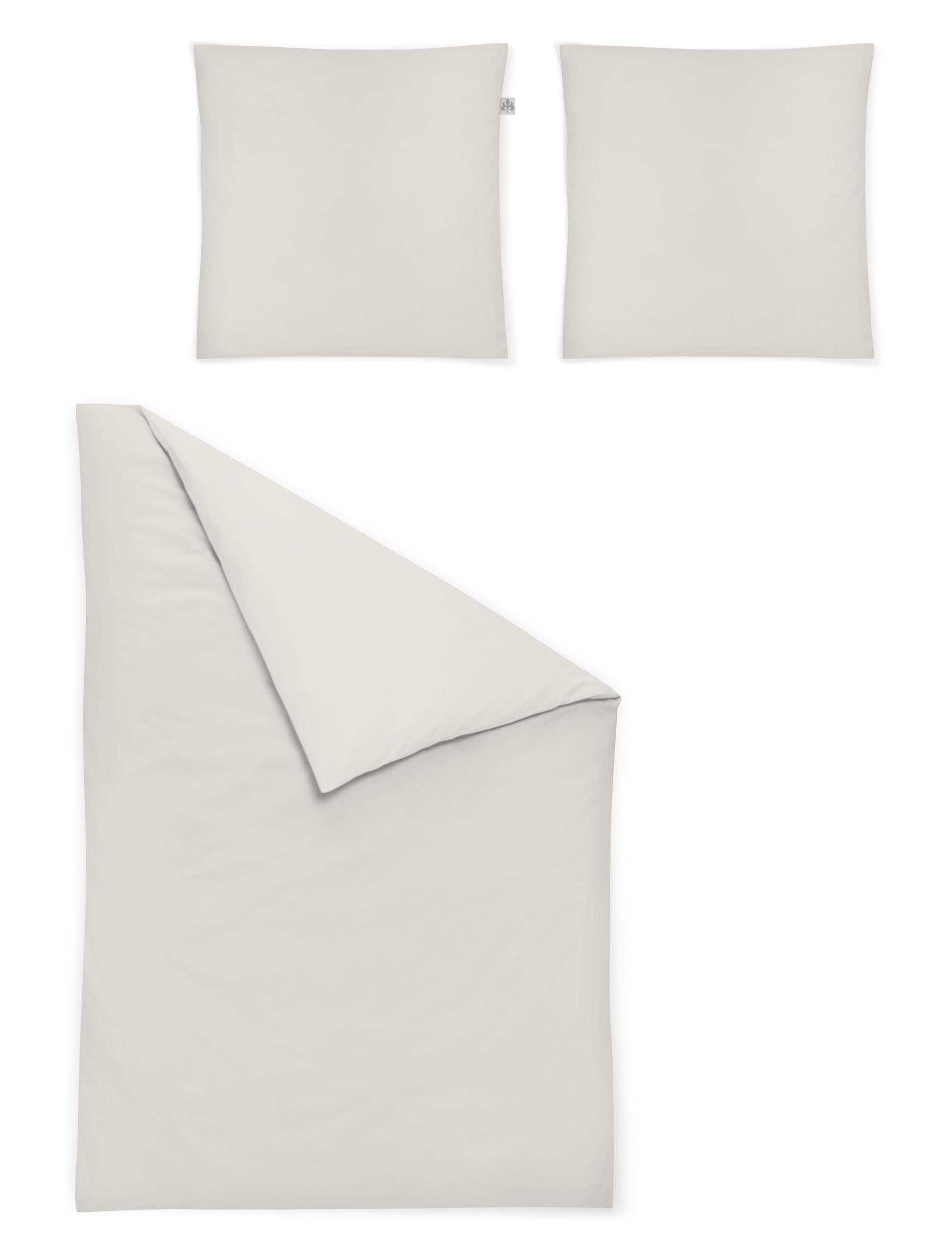 Irisette Bettwäsche Edel-Feinbiber Bettwäsche Set Lago 8450 200 x 200 cm ecru, Baumwolle, 3 teilig, bettwäsche 200x200 baumwolle winter warm sale Weihnachten