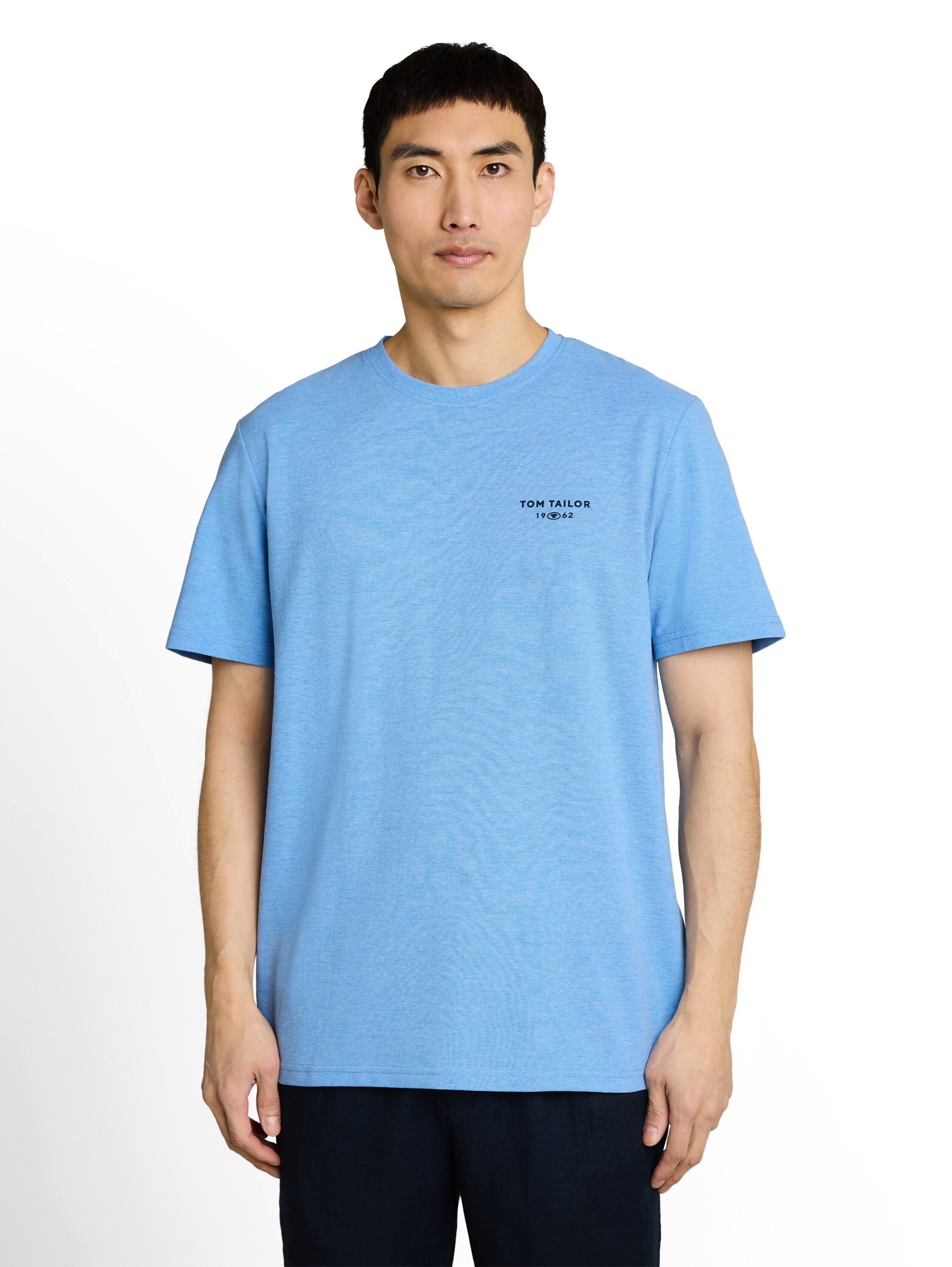 TOM TAILOR Kurzarmshirt Sommershirt mit kleinem Logo-Print