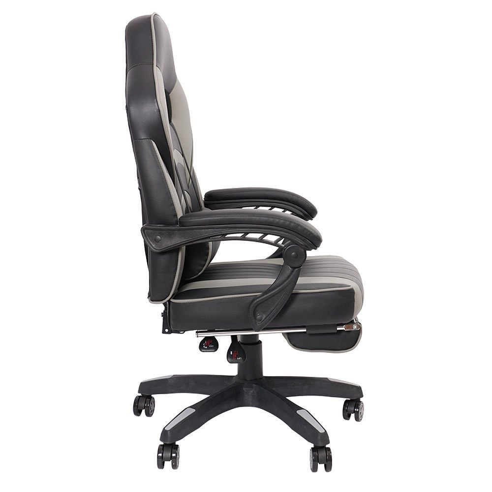 Mucola Computerstuhl kg Drehstuhl Stuhl St), Chefsessel 150 bis belastbar Grau Gaming Schreibtischstuhl 1 (Stück, Kunstleder Bürostuhl