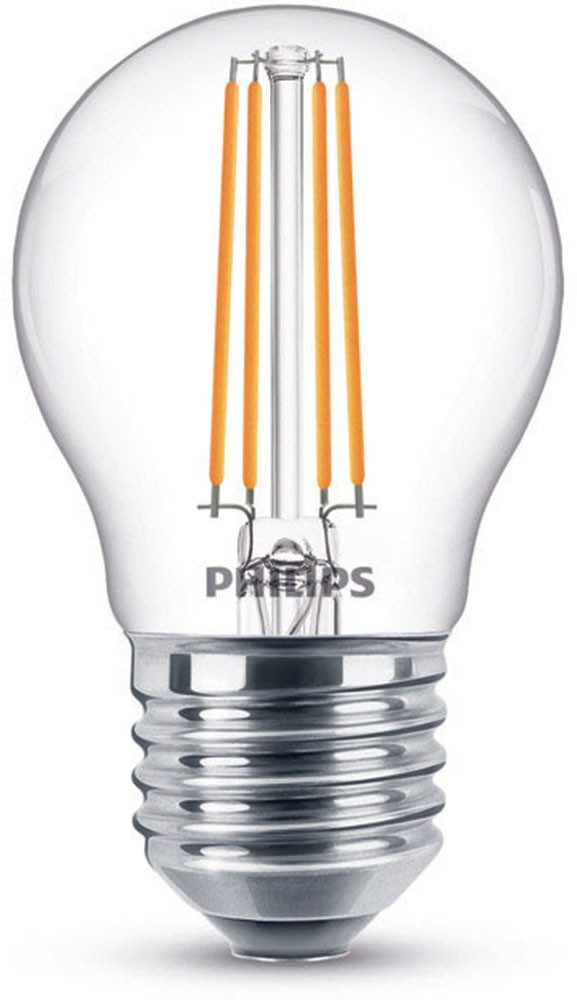 Philips Hue LED-Leuchtmittel LED classic Lampe 40W E27 Tropfen warmweiß 470lm klar 2er Pack, E27