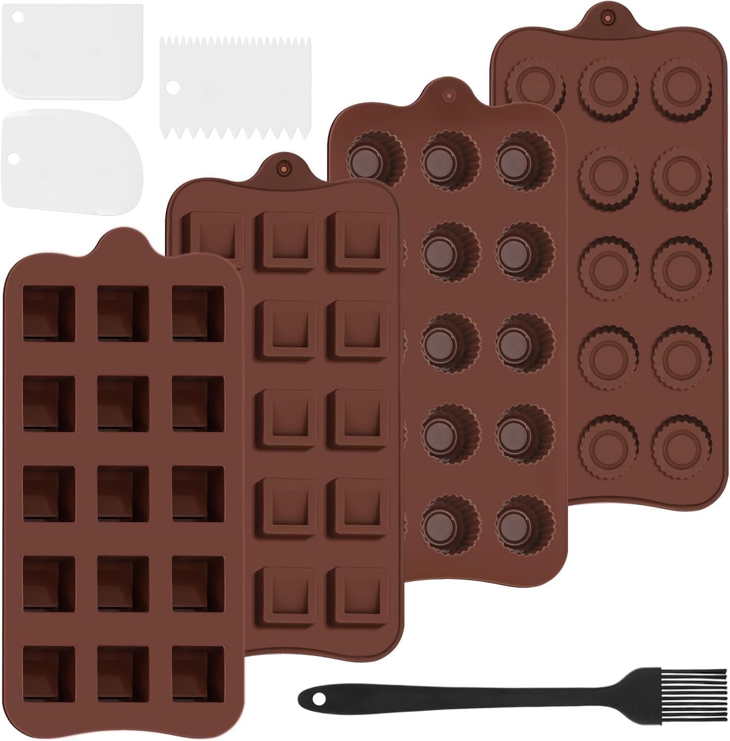 FELIXLEO Silikonform 4er Pack Silikon Backform für Müsliriegel Schokolade Antihaftform, (1-tlg)