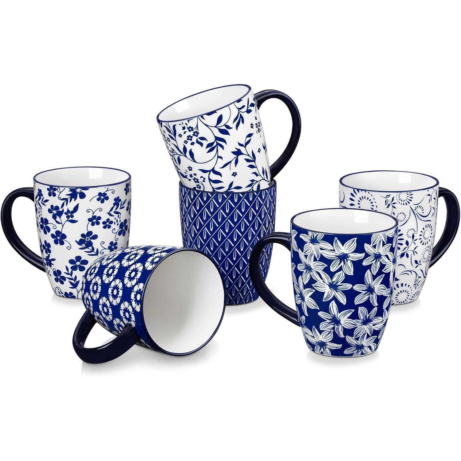 LuxusKollektion Tasse Kaffeetassen 6er Porzellan 480ml Henkel Tee Kakao Becher (6x)