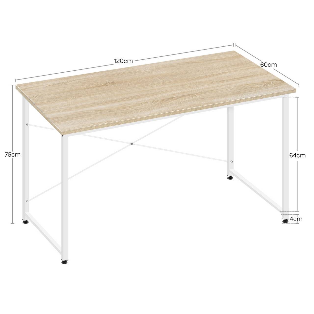 Woltu Schreibtisch (1-St), Computertisch, für Büro Homeoffice Arbeitszimmer Schlafzimmer
