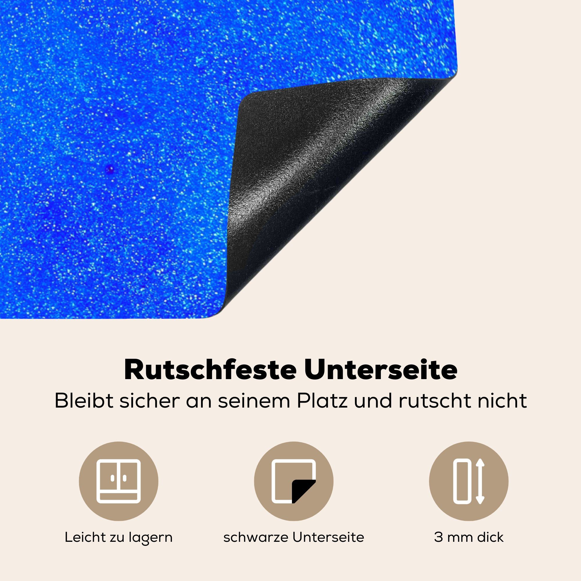 - Blau küche MuchoWow cm, 83x51 - tlg), Herdblende-/Abdeckplatte Vinyl, (1 Design, Arbeitsplatte Abstrakt Ceranfeldabdeckung, für