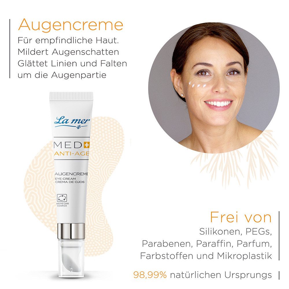 La mer Gesichtspflege Med+ Anti-Age Augencreme – Anti-Aging Augenpflege für sensible Haut, Glättet feine Linien und versorgt intensiv mit Feuchtigkeit