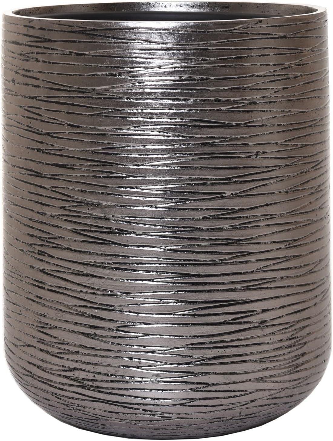 VIVANNO Blumentopf Fiberglas APERO Rund - Silber Mit Muster (1 St), 38x46 c günstig online kaufen