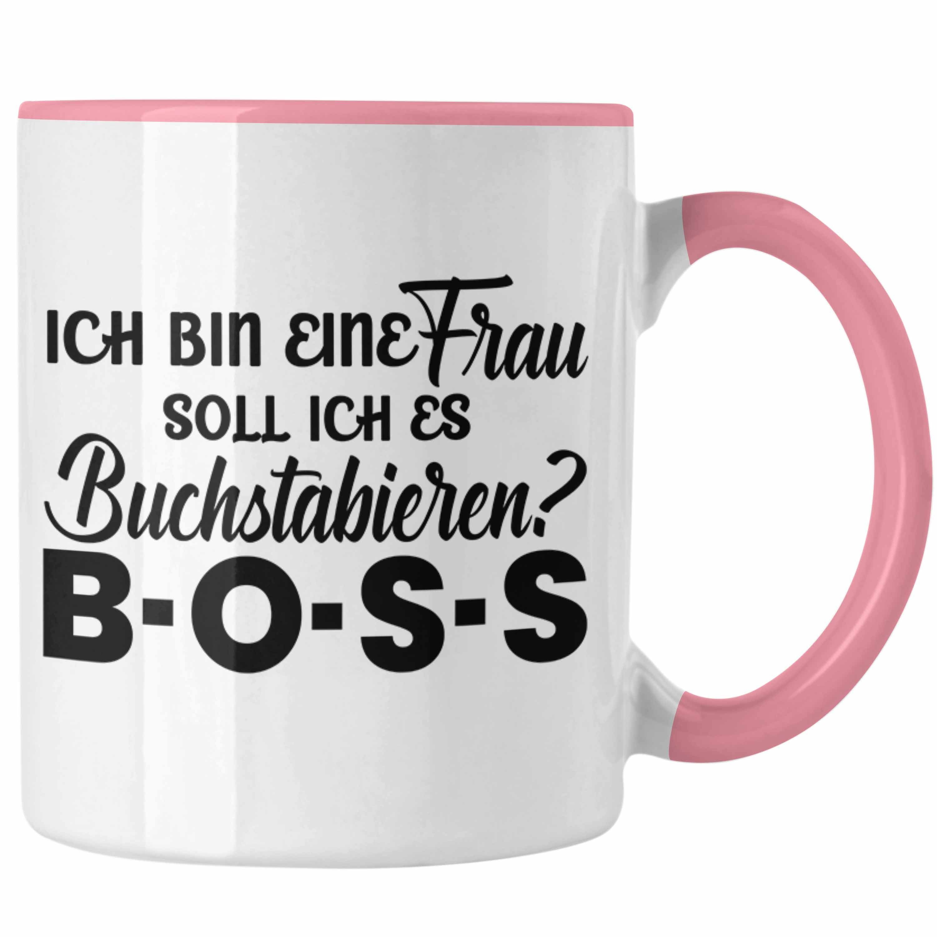 Trendation Tasse Trendation - Frauen Tasse Geschenk Boss Tasse mit Spruch für Frauen Frauentag Starke Frau Rosa