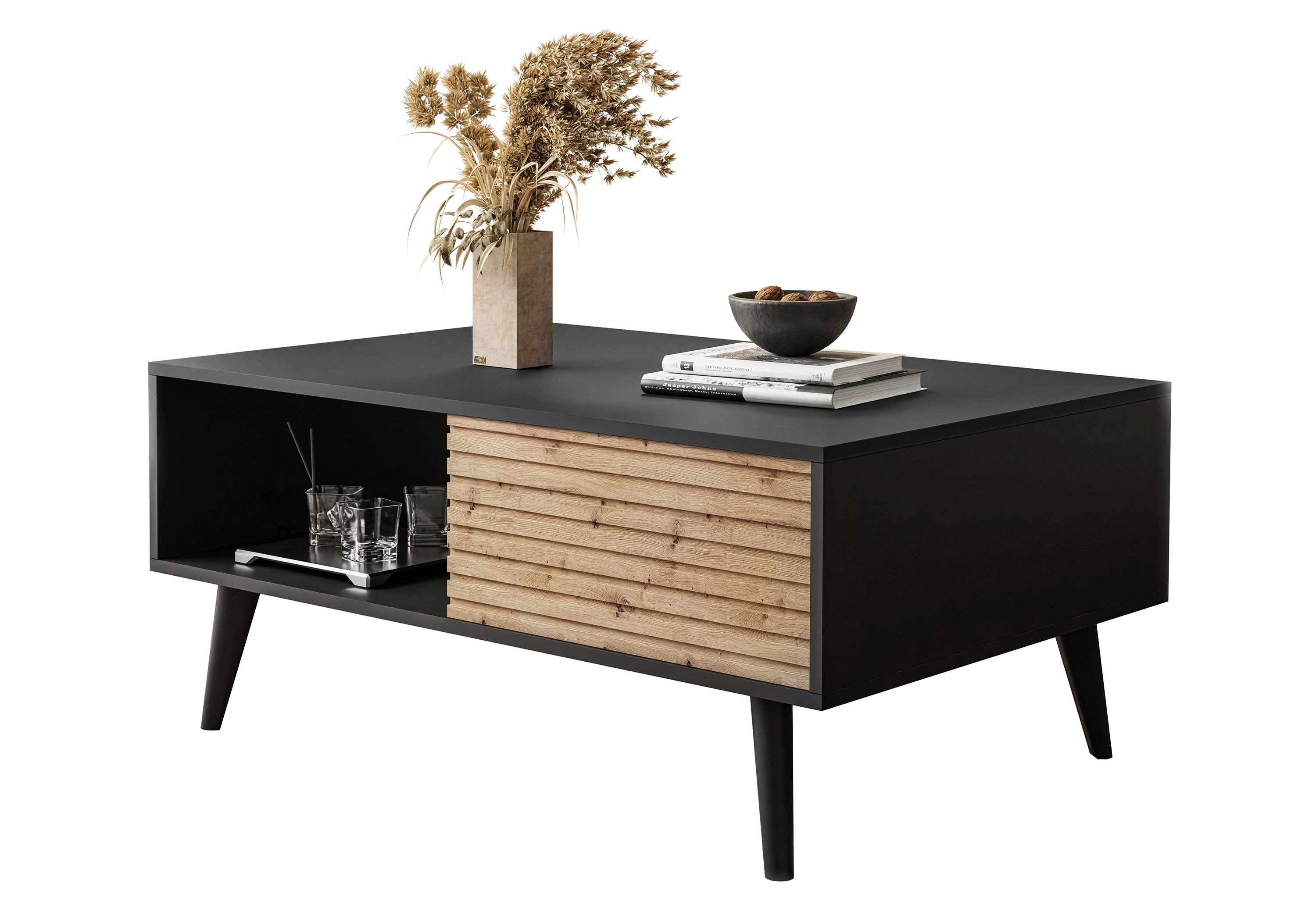 Lookway Couchtisch CONE Tisch mit Schubladen L104 (1 Tisch), Breite: 104 cm, Höhe: 46 cm, Tiefe: 68 cm