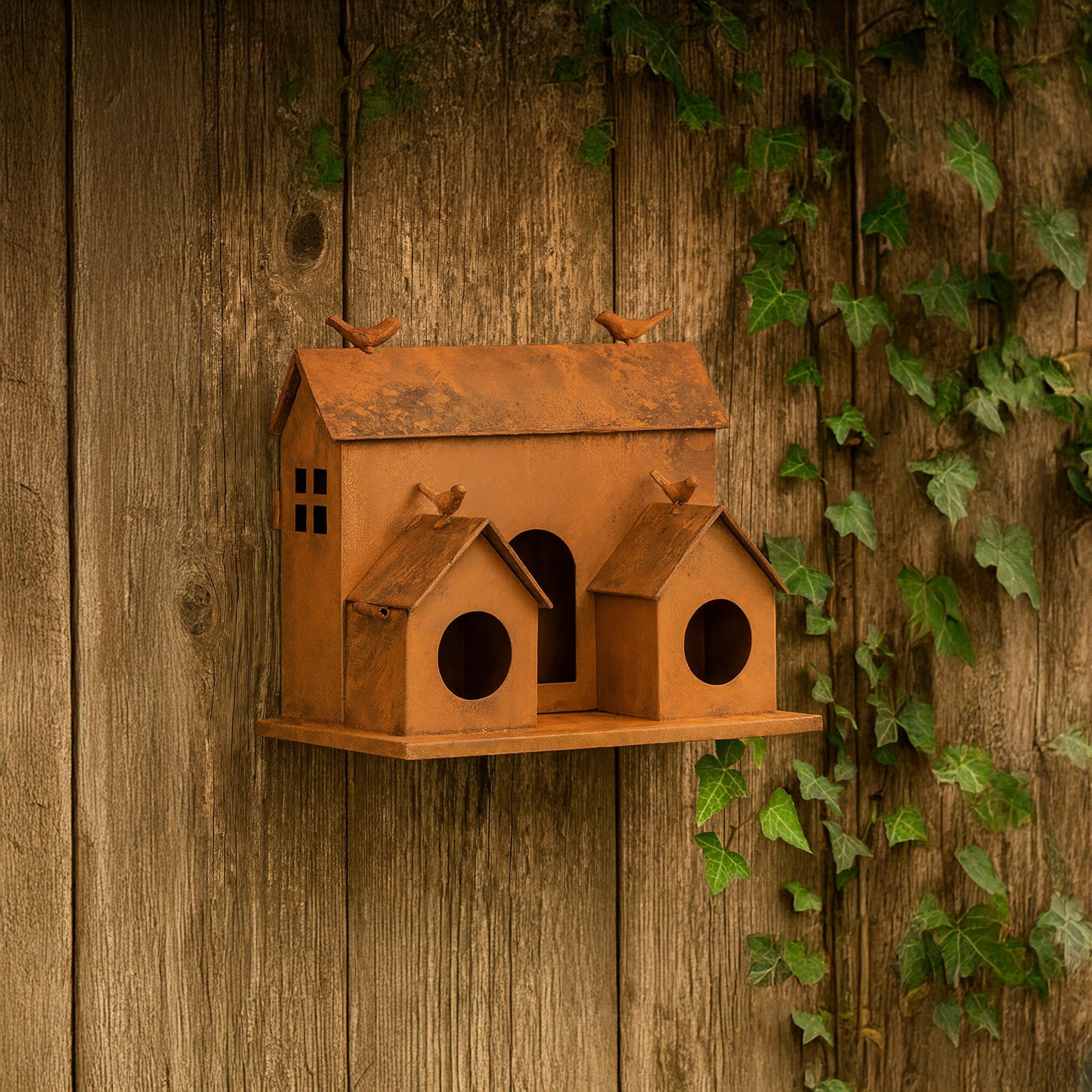 UNUS GARDEN Vogelhaus Vogelhaus aus Metall in Rostoptik dekoratives Vogelhä günstig online kaufen