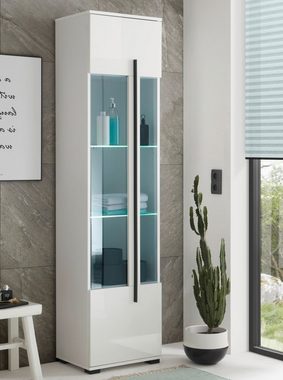 Furn.Design Hochschrank Design-D (Badschrank in weiß Hochglanz, 45 x 200 cm) mit viel Stauraum