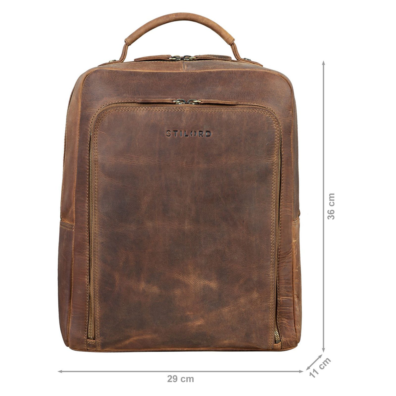 STILORD Notebook-Rucksack "Orlando" Business Rucksack Herren Leder