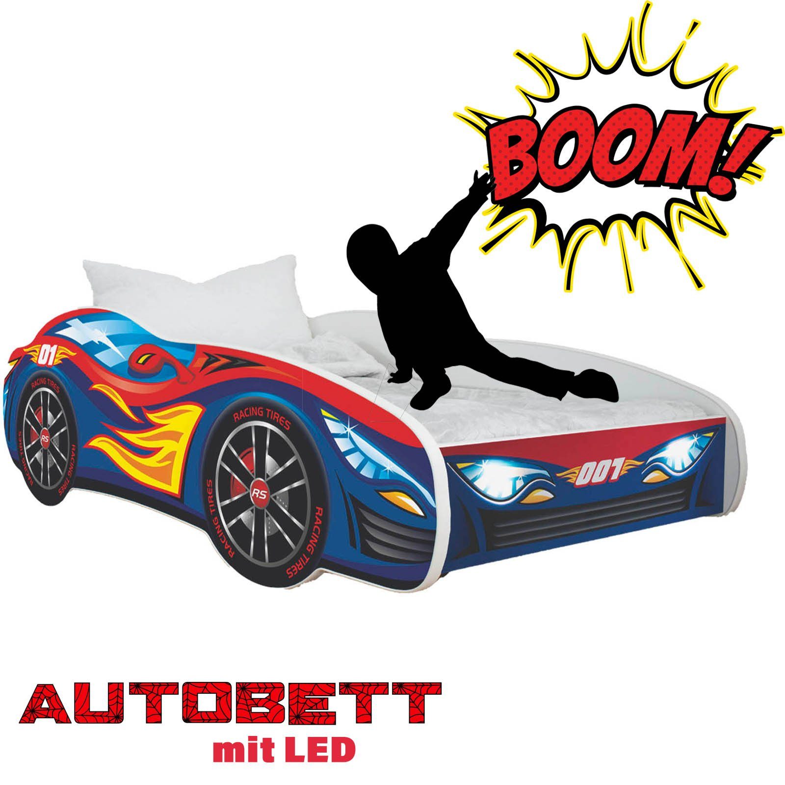 Alcube Autobett »Racer«, Auto Kinderbett 80x160 cm PKW Burning Flame  Rennwagen-Design mit Matratze, Lattenrost & Rausfallschutz online kaufen |  OTTO