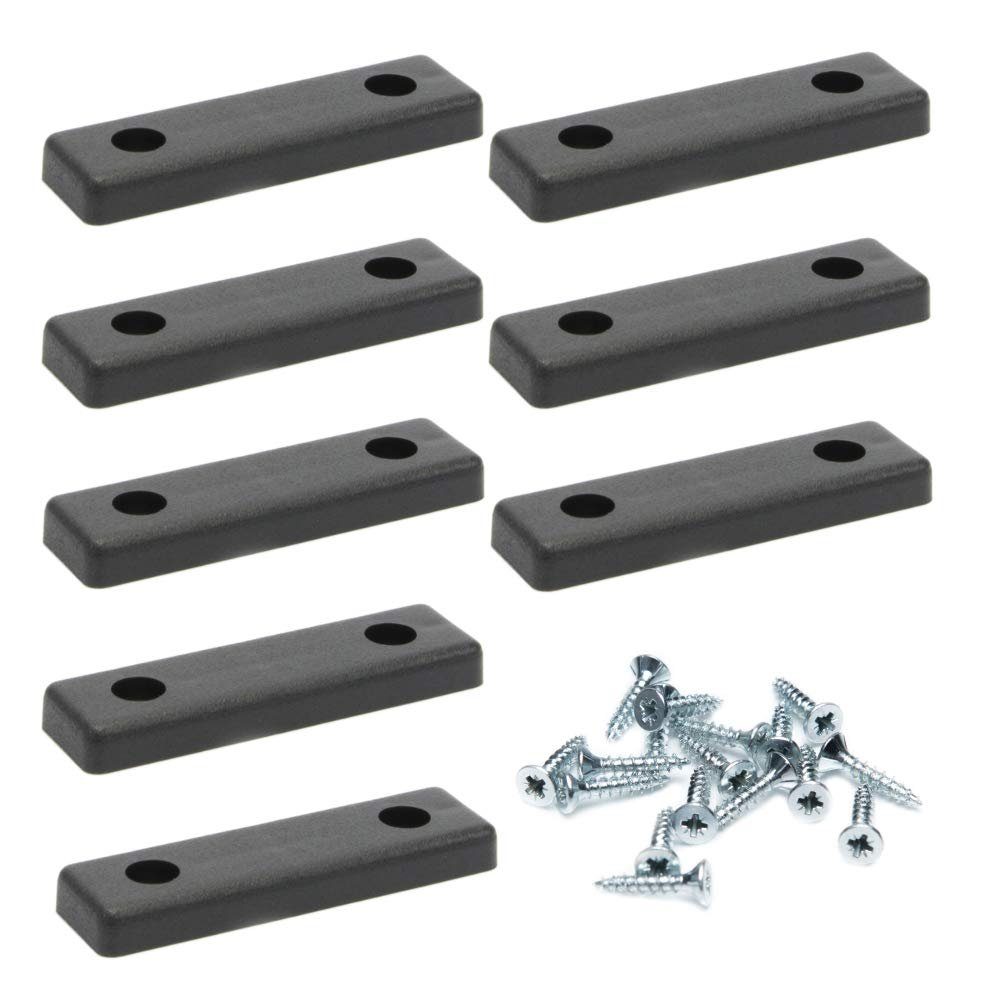 sossai® Möbelfuß Möbelgleiter in Schwarz mit Schrauben, (8-St), 50x14x5mm