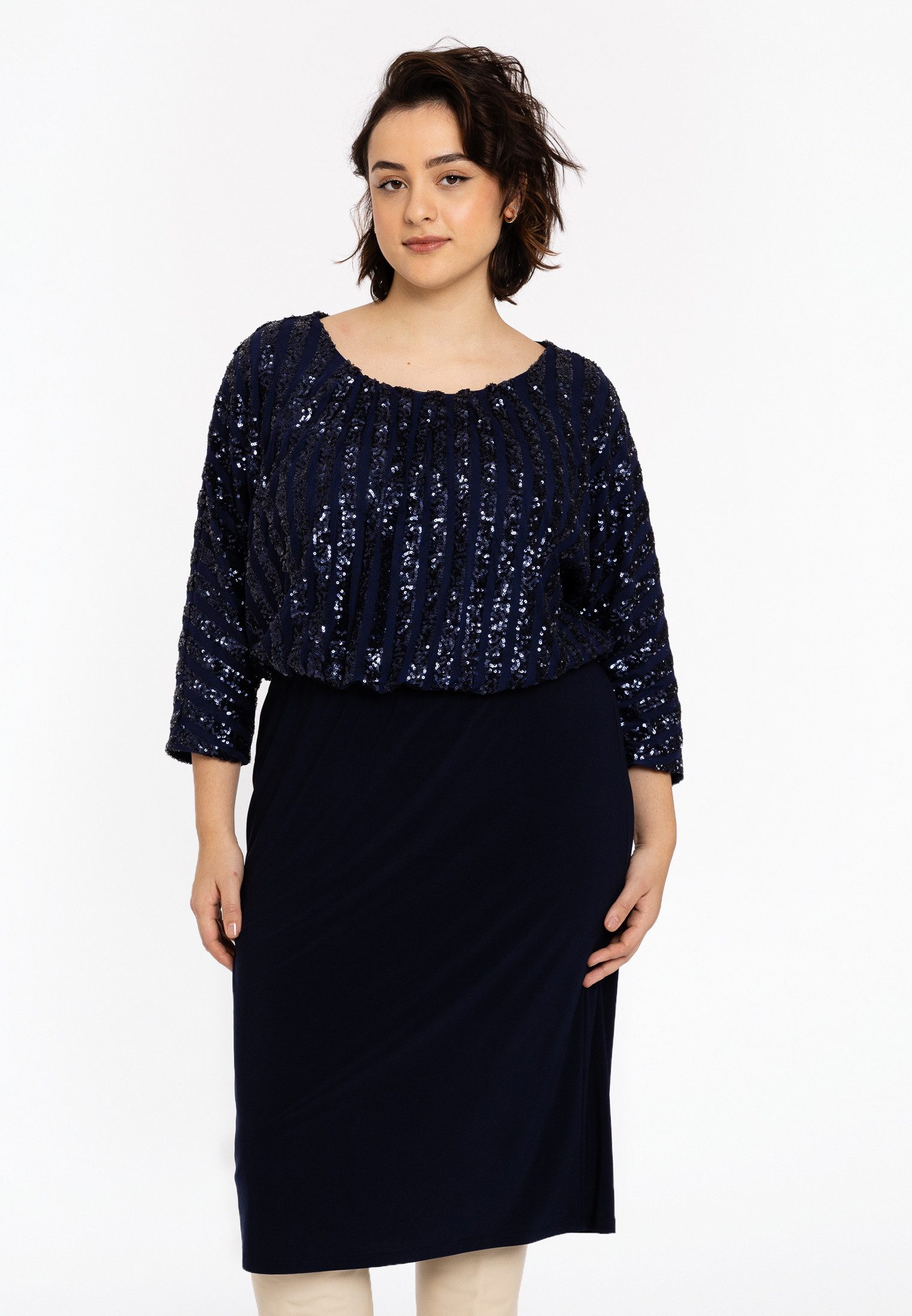 YOEK Midikleid Damen Kleid mit Druck