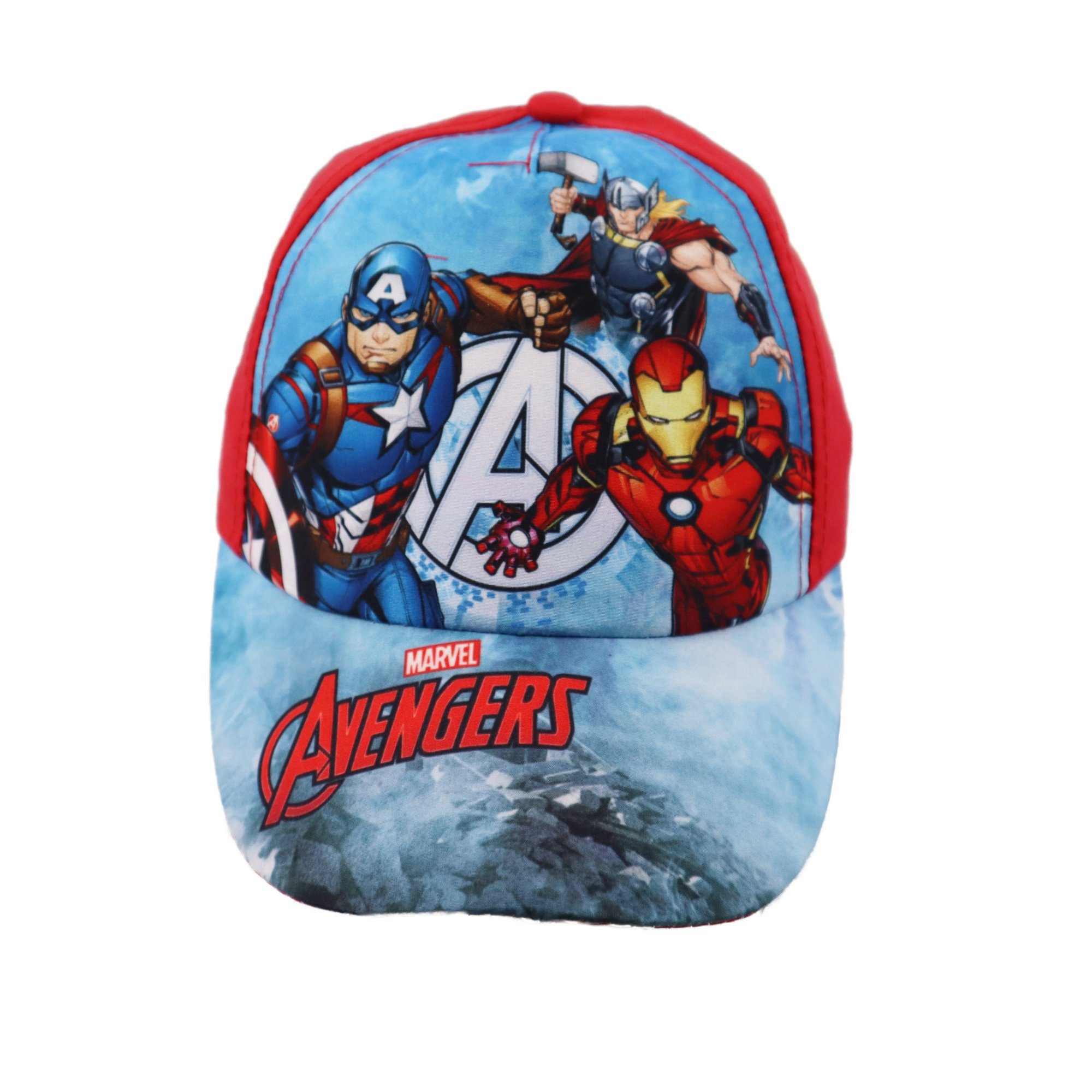 MARVEL Baseball Cap Avengers Thor America bis Man Captain Basecap 56, Gr. oder Iron 52 Rot Blau Jungen