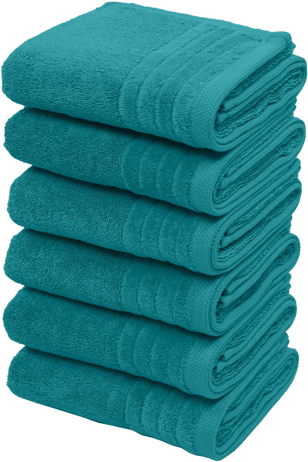 my home Handtücher Sanremo Premium, Premium Handtücher, 600 gr/m², 40x70cm, Frottier (Set, 6-St), mit Bordüre, flauschig und weich, Händehandtücher, 5 Jahre Garantie