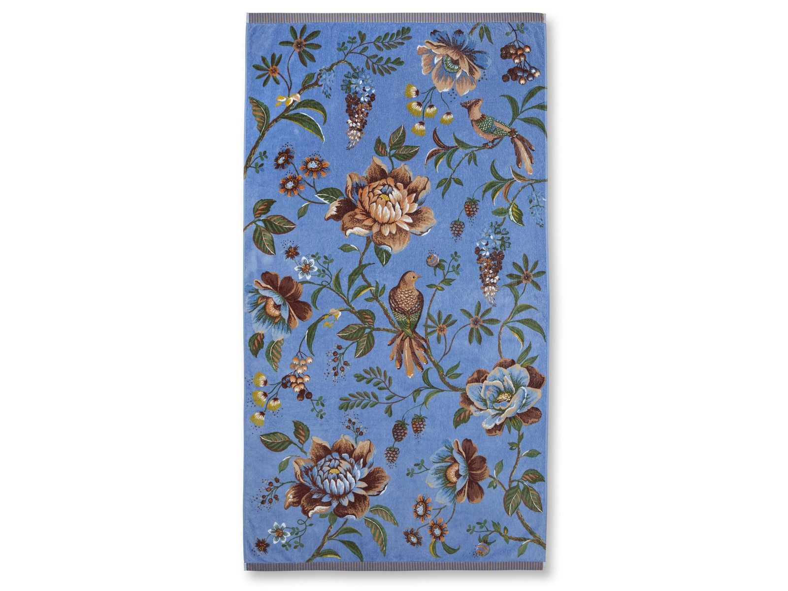 PiP Studio Strandtuch Secret Garden Strandtuch blau 100x180cm (1 Stück), 100% Baumwolle (336381)