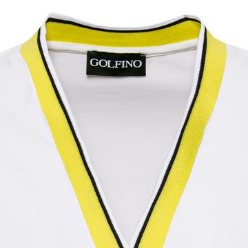GOLFINO Poloshirt Golfino Atlantic Cruise Cap Sleeve Polo Optic White