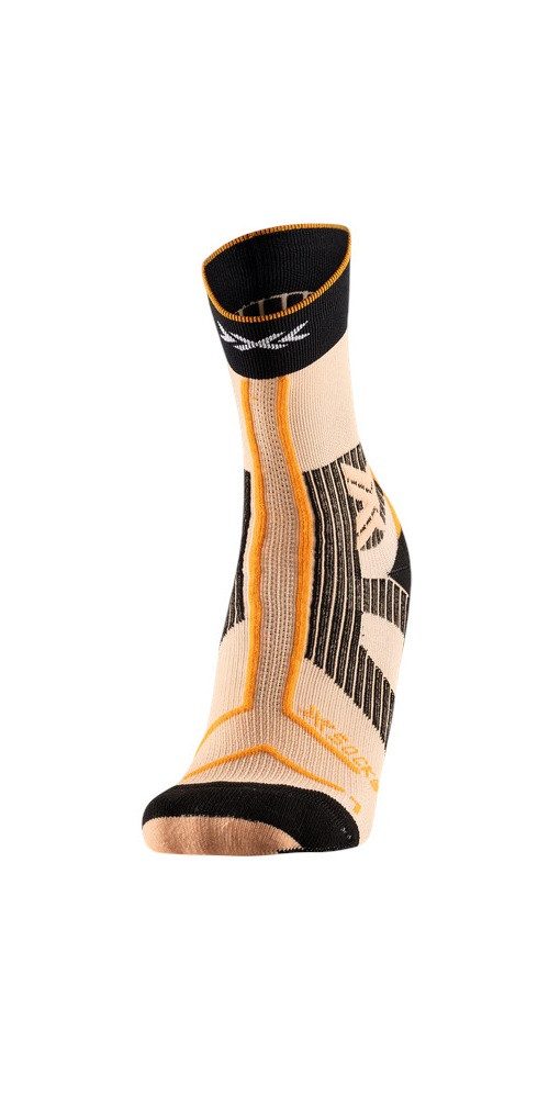 X-Socks Laufsocken Trailrun Terraskin Expert Crew hellorange/schwarz Herren - 1 Paar
