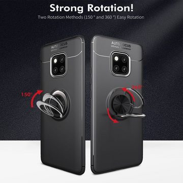 Nalia Smartphone-Hülle Huawei Mate 20 Pro, Matte Silikon Hülle mit Ring / Drehbarer Fingerhalter / Standfunktion