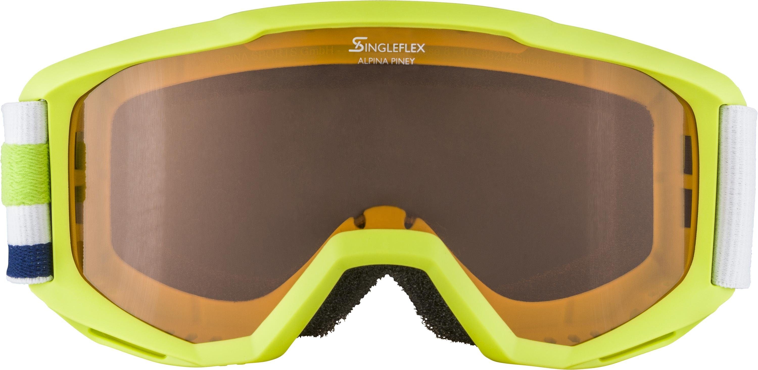 Alpina Sports Skibrille 471 Skibrille Kinder Alpina matt lime Piney